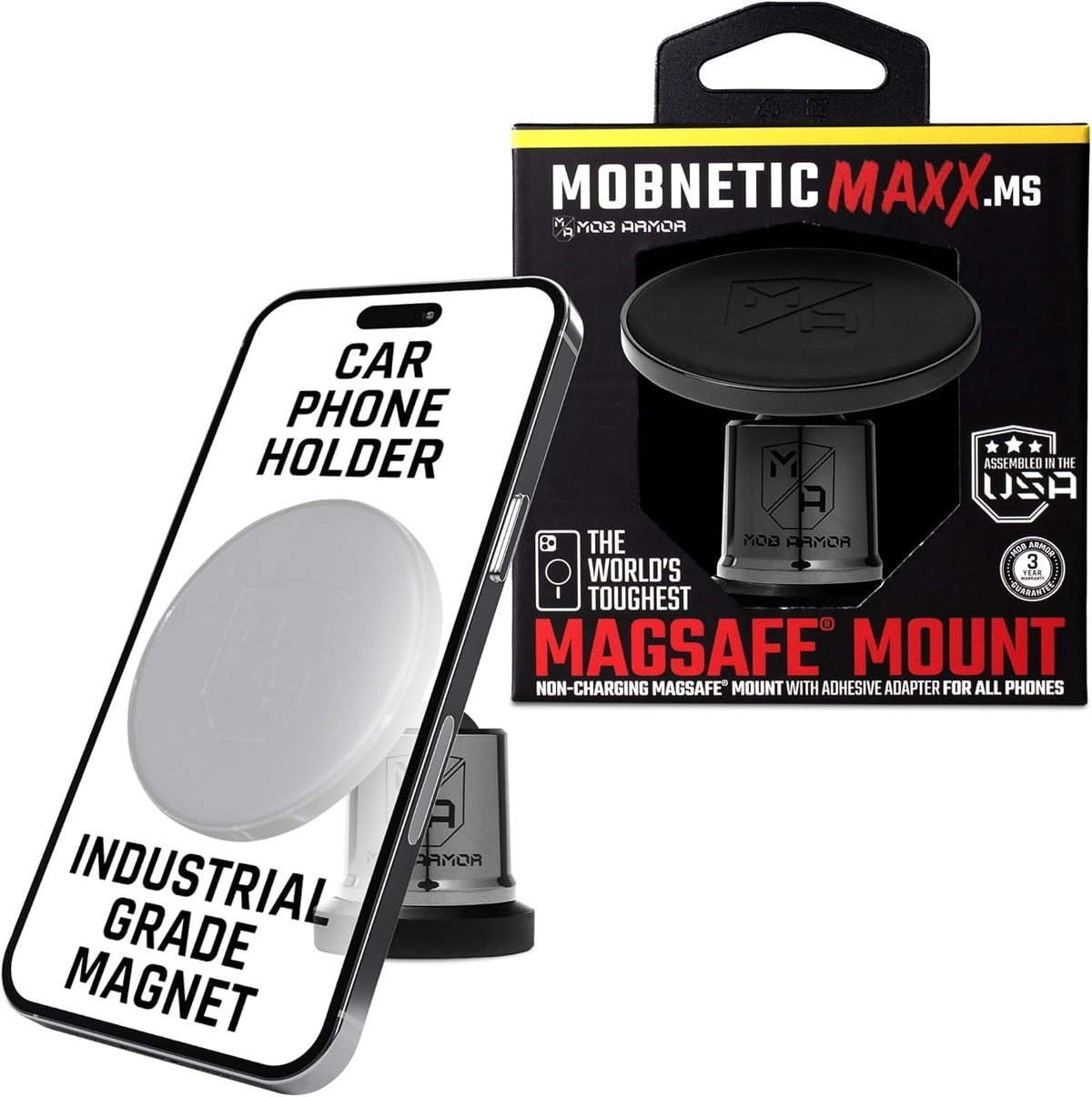 Mob Armor MobNetic Maxx MS MagSafe Phone Mount for Car, Red