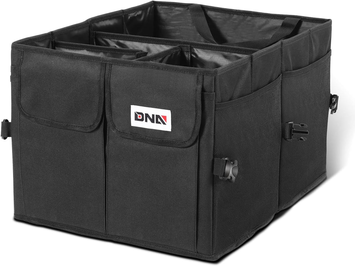 DNA Motoring Trunk Organizer for Car, 90L Large Capacity Foldable Trunk Organizer, Multi Compartment Car Trunk Organizer for Women Men, Grey, TOOLS-00421