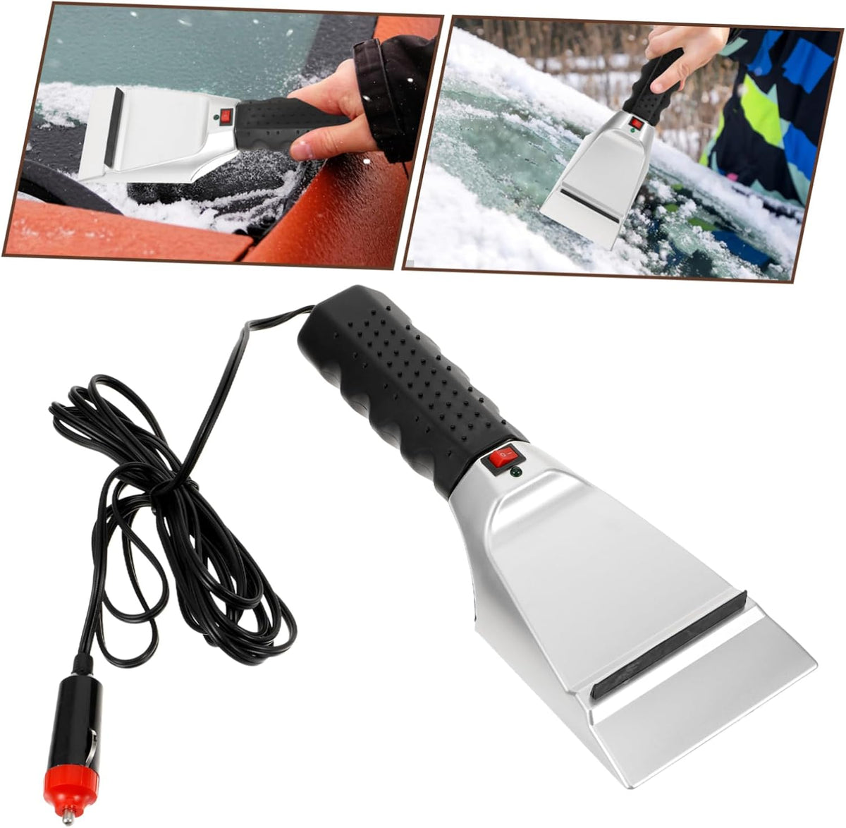 Electric Car Snow Removal Tool Heated Ice Scraper Brush Winter Deicing Shovel for SUV and Truck Fast Frost Removal for Vehicles