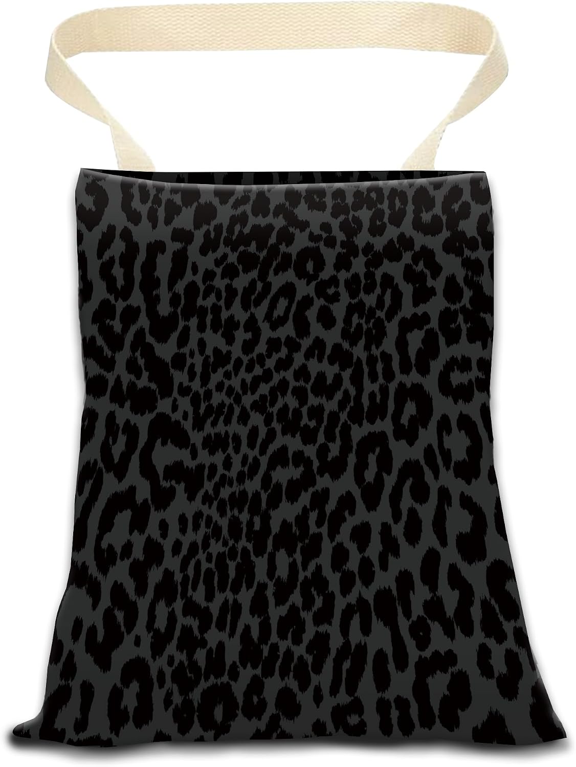 Hanging Car Trash Can Bag - Black & White Cowhide, Retro Design, Back Seat Organizer for Travel, Camping & Vehicle Accessories