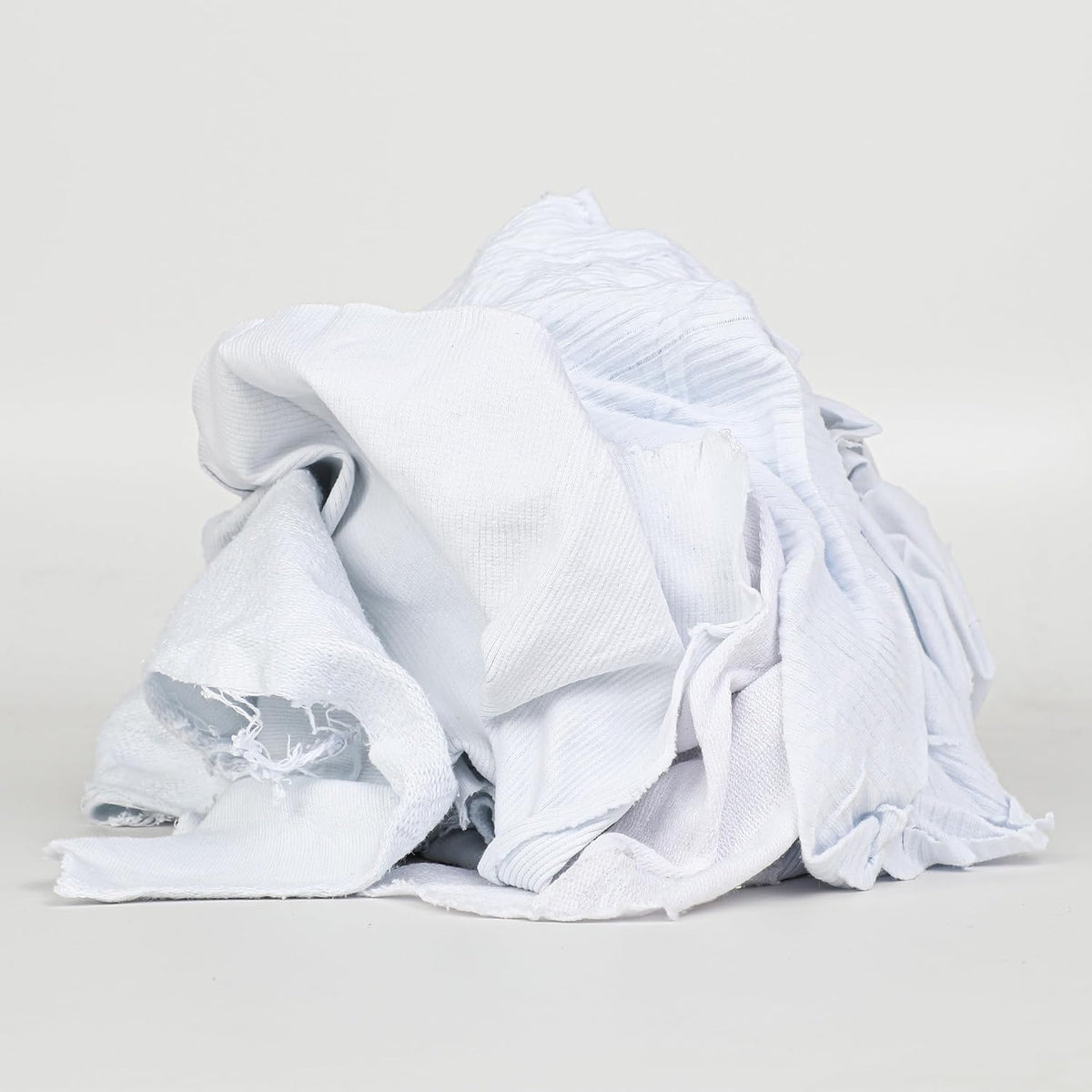 Arkwright T-Shirt Rags Bulk, 5 lb Box, Cotton Cleaning Towels, Low Lint Knit Wiping Cloths for Paint, Stain, Grease, Shop and Auto Use, Absorbent Machine Washable, White