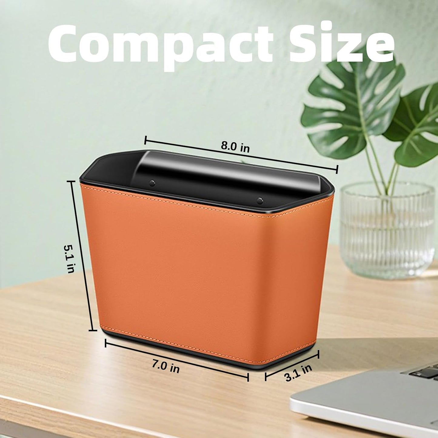 Car Trash Can with Hanging Hook,Portable Leakproof Car Trash Bin for Cars,SUV & Truck,Multipurpose Automotive Garbage Storage Can for Vehicles,Large Capacity,Waterproof,Easy to Clean (Black)