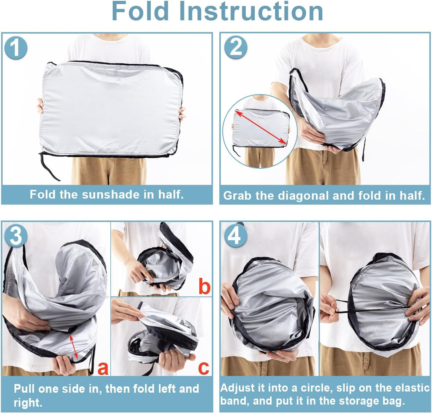 PIMCAR Windshield Sunshade for Ford F-150 2015-2020 | Premium 310T Reflective Polyester UV & Heat Blocker | Reduces Interior Temperature, Foldable with Storage Pouch