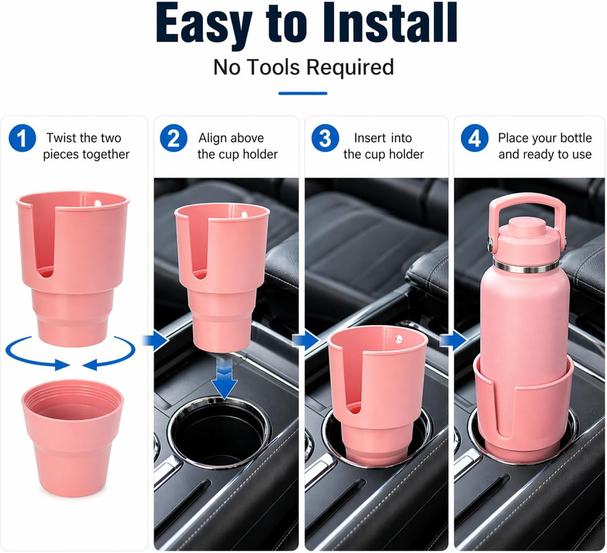 Car Cup Holder Expander for 32-40oz Large Bottles & Tumblers