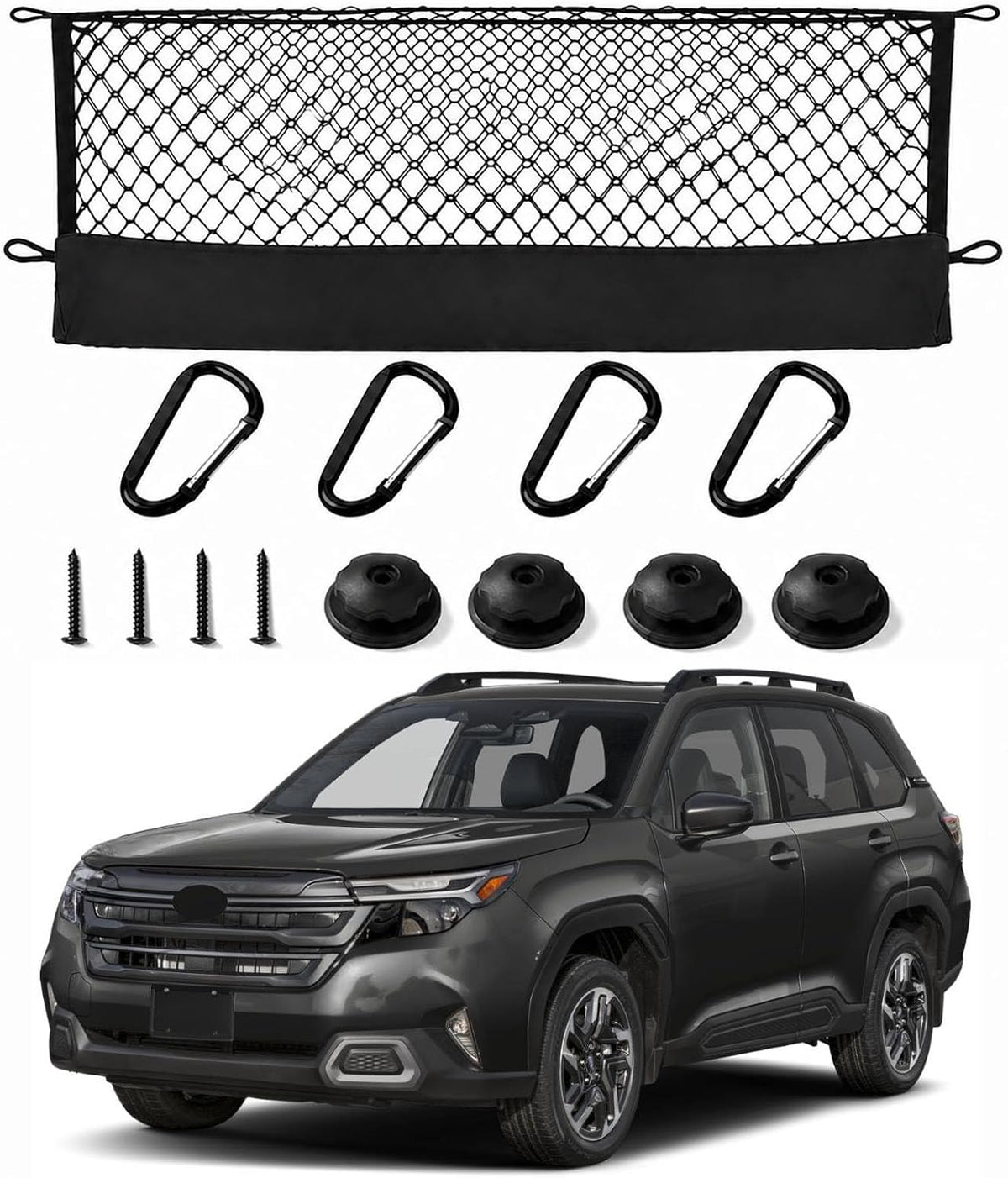 Fit for Mazda CX-5 2013-2026 Envelope Style Rear Tailgate Cargo Net, Custom Fit CX5 Accessories Liftgate Storage Organizer, Heavy Duty Elastic Mesh with Reinforced Carabiners