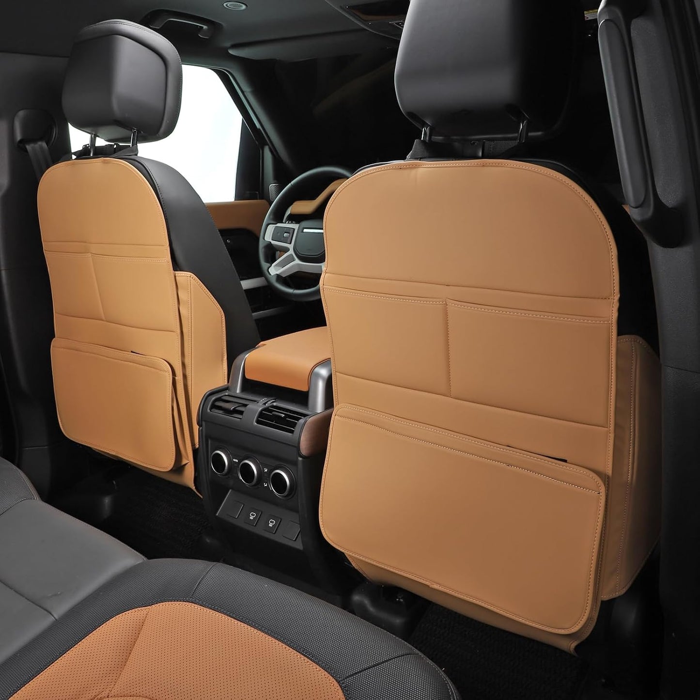 TAIKOO Seat Back Protector,Preventing the Impact of Children Stepping on the Seat Backrest,Beautiful appearance and easy to clean,black (Brown-2 psc)