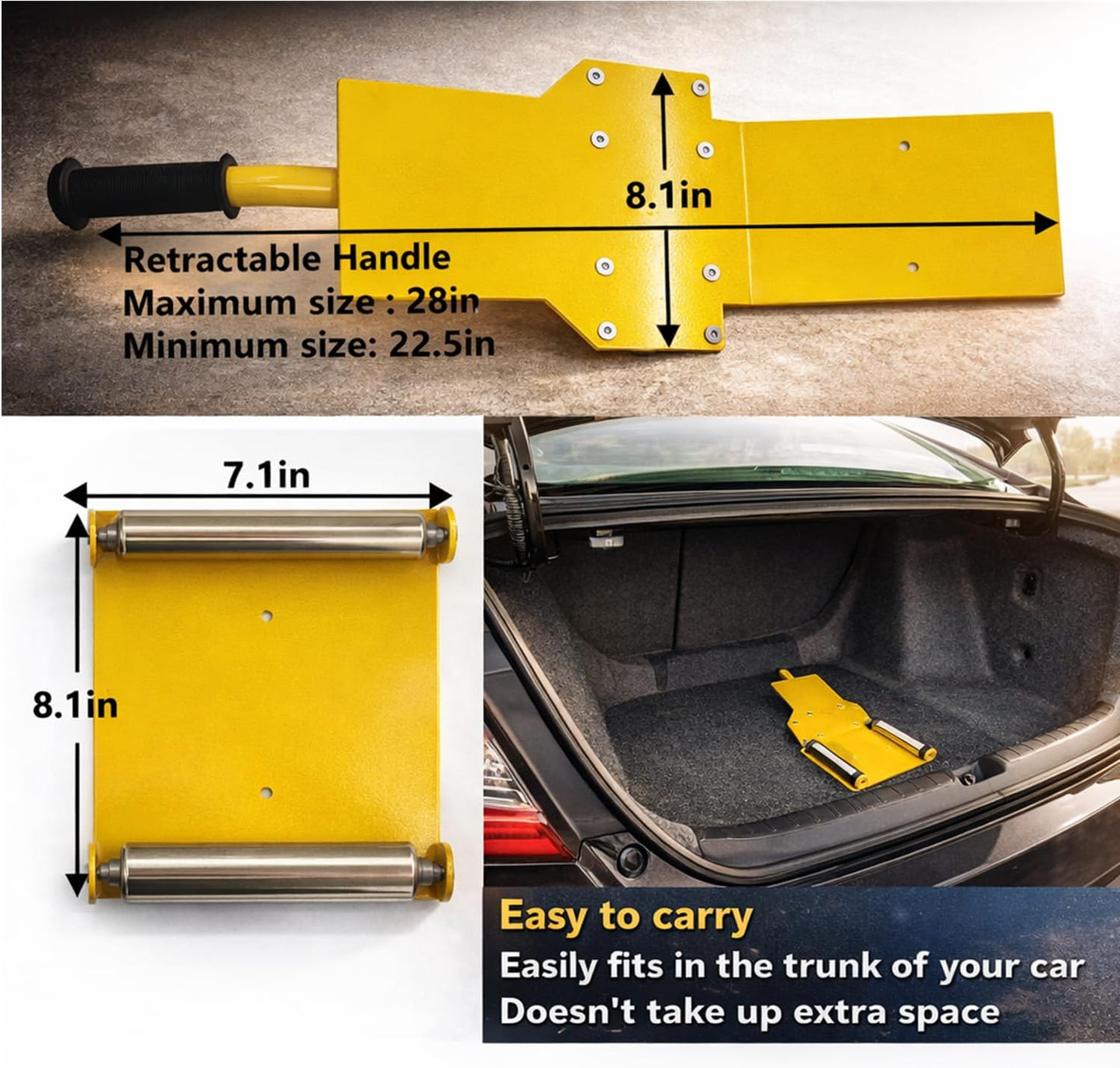 Portable Tire Lifting Tool & Jack with Retractable Handle