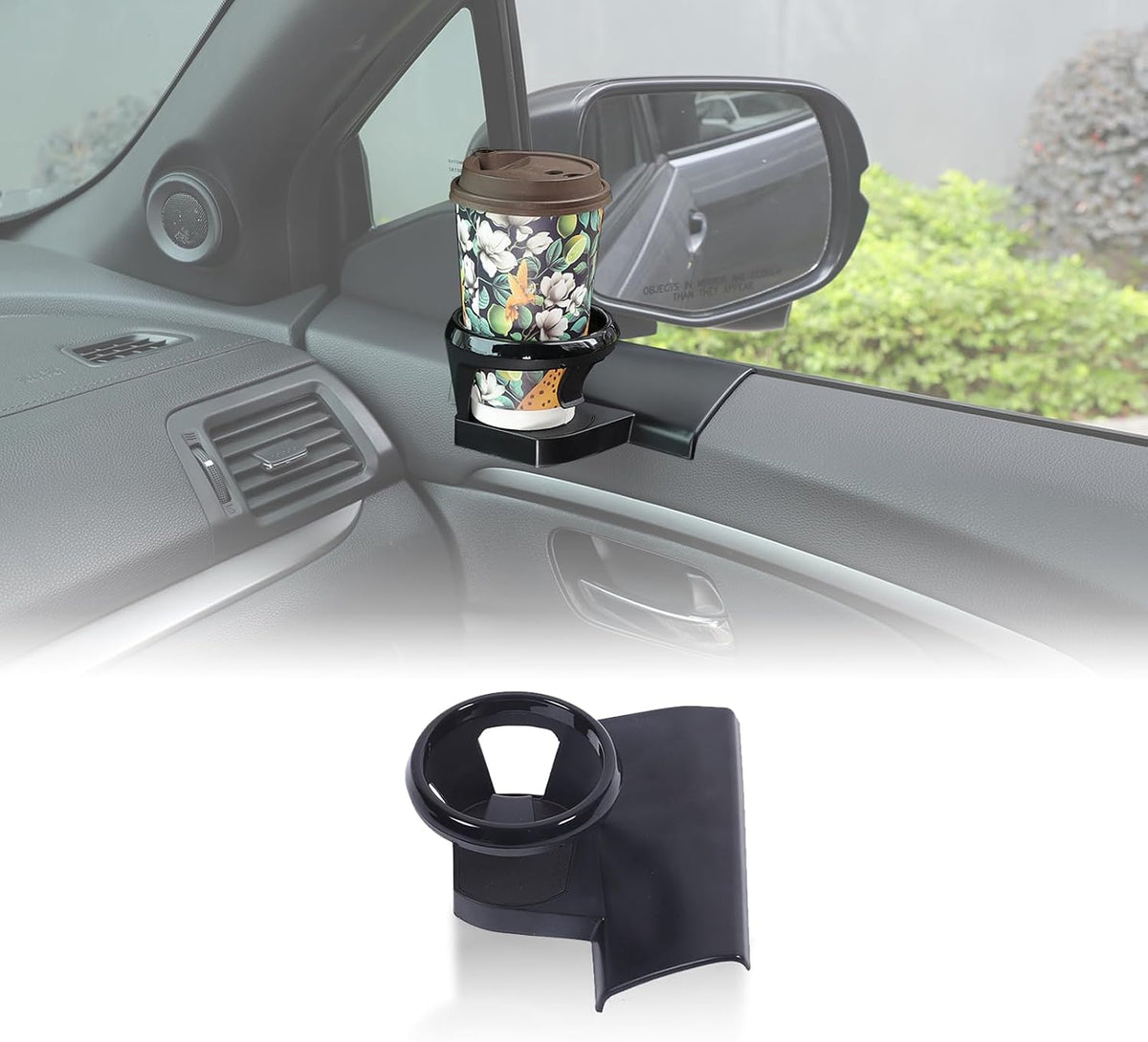 Car Cup Holder Compatible with Honda Pilot 2016-2022 Accessories, Cup Holder Expander for Honda Pilot Side Door Panel, Black ABS Cup Drink Holder 1Pcs (Left)