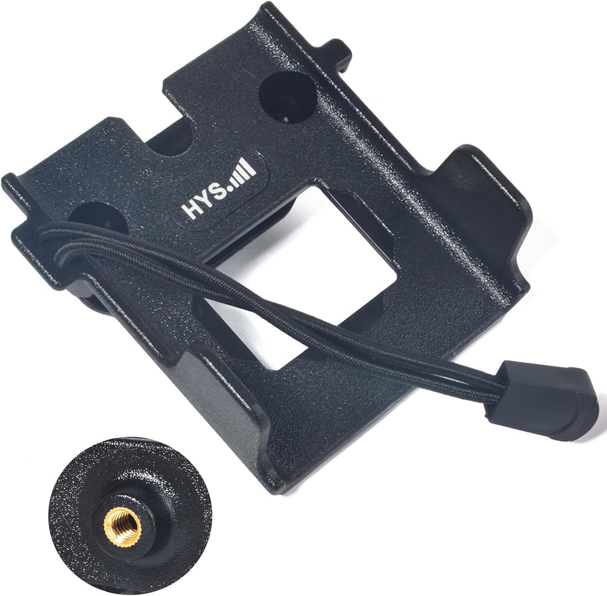 HYS 2 Way Radio Mounting Brackets W/Universal 1/4 Thread for Car & Tripod | Secure, Quick Release Adjustable HT’S Holder for Motorola, Kenwood & ICOM Handheld Radio with Belt Clip Mount Holder