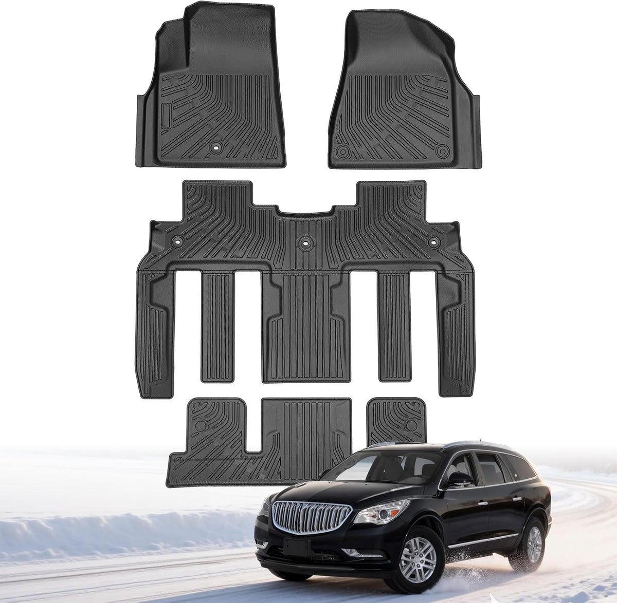 Floor Mats for Chevy Traverse 2009-2017 | Buick Enclave 2008-2017 7 Seats