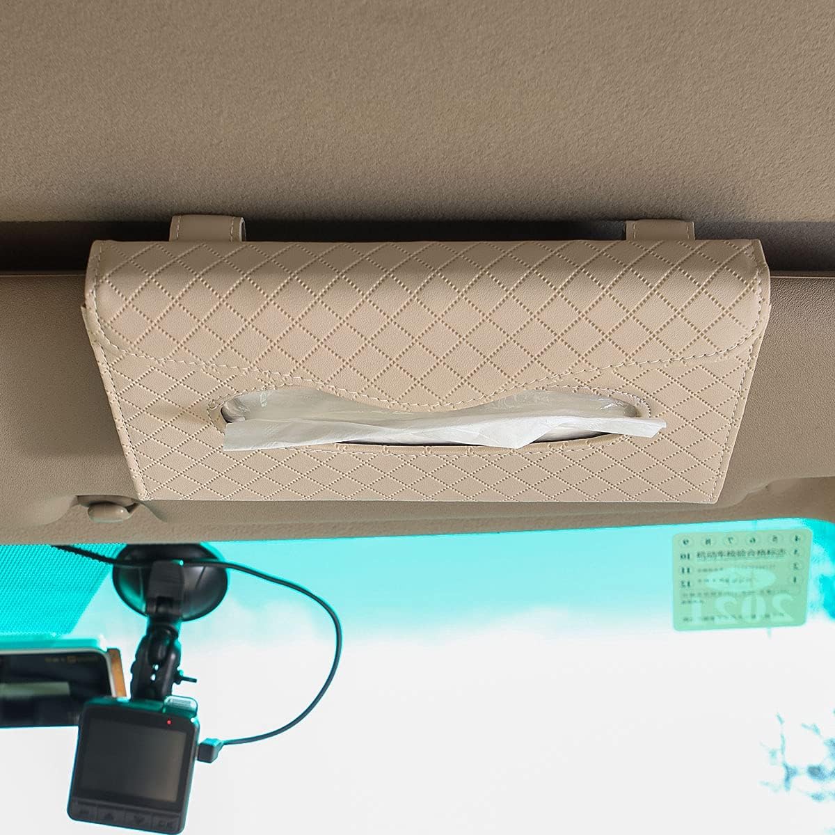 2 Pack Car Visor Tissue Holder Sun Visor Napkin Holder Backseat Tissue Case
