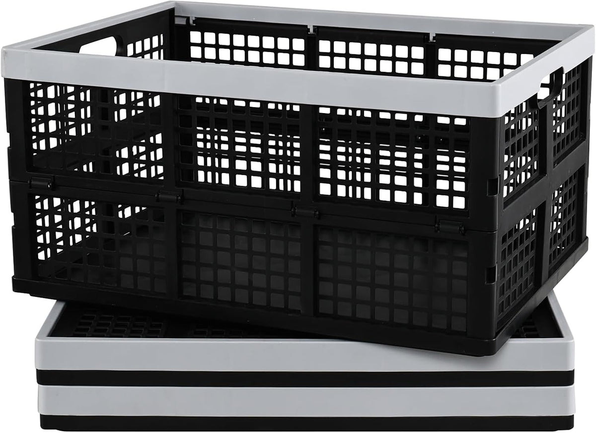 42 L Plastic Storage Collapsible Crate, 3-Pack