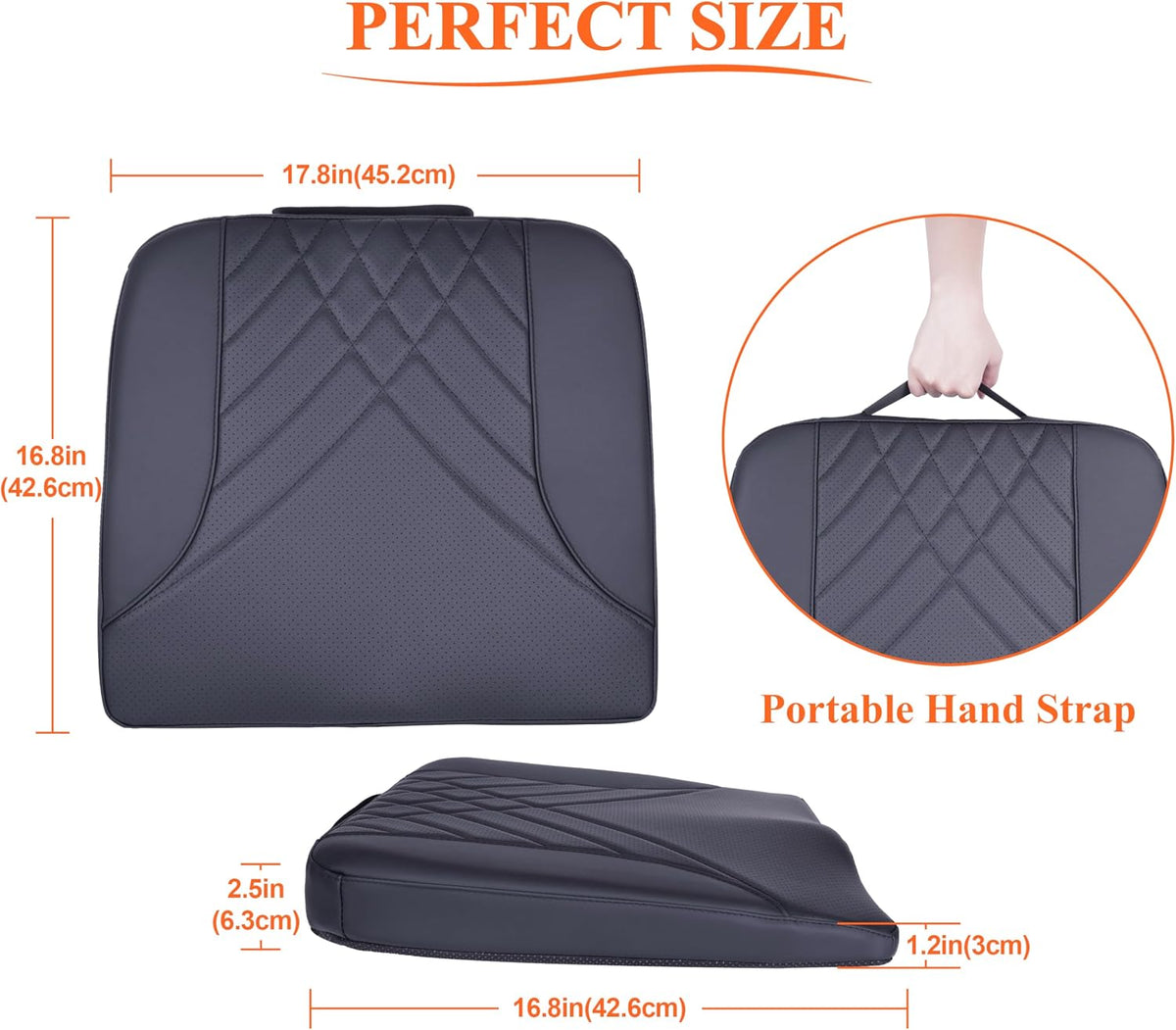 kingphenix Memory Foam Car Seat Cushion for Driving Comfort and Office Use