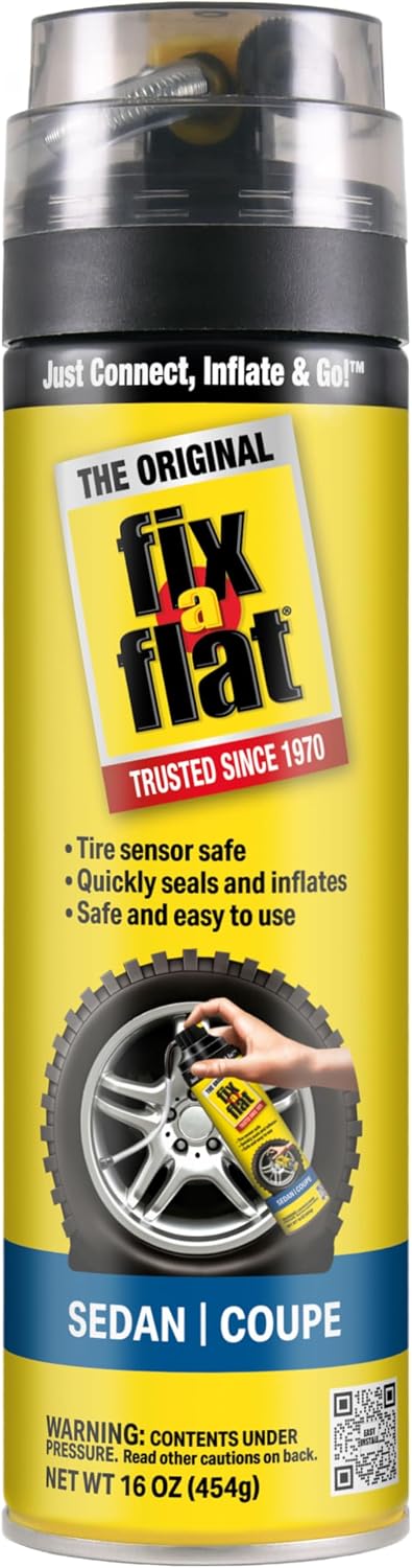 Fix-A-Flat S60369 Aerosol Emergency Flat Tire Repair and Inflator, for X-Large Tires, Eco-Friendly Formula, Universal Fit for All Cars, Trucks and SUVs, 24 oz. (Pack of 1)