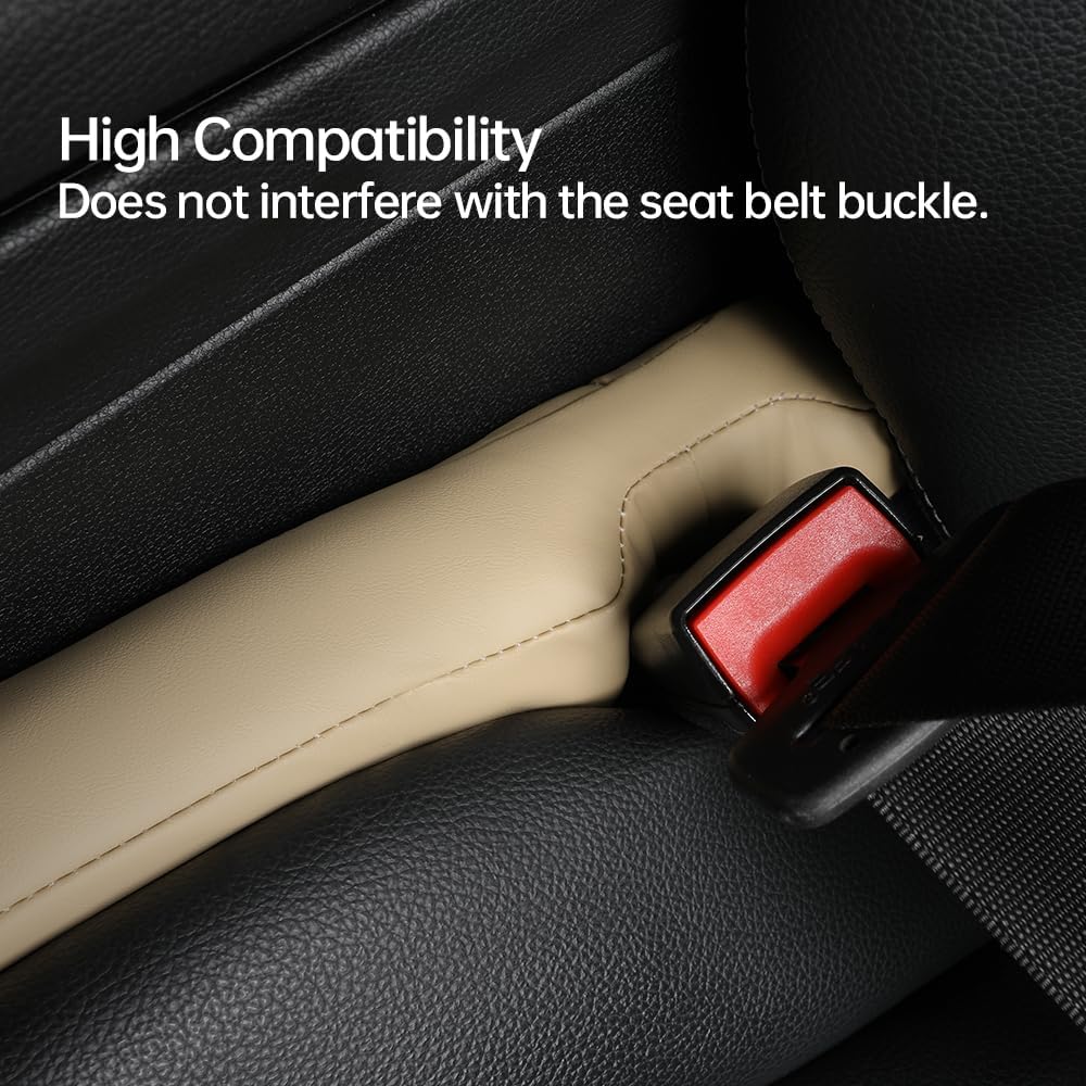 2Pack Leather Car Seat Gap Filler – Anti-Drop Console Organizer, Scratch-Resistant Waterproof Easy to Clean, Fits 90% Vehicles Without Blocking Seat Movement