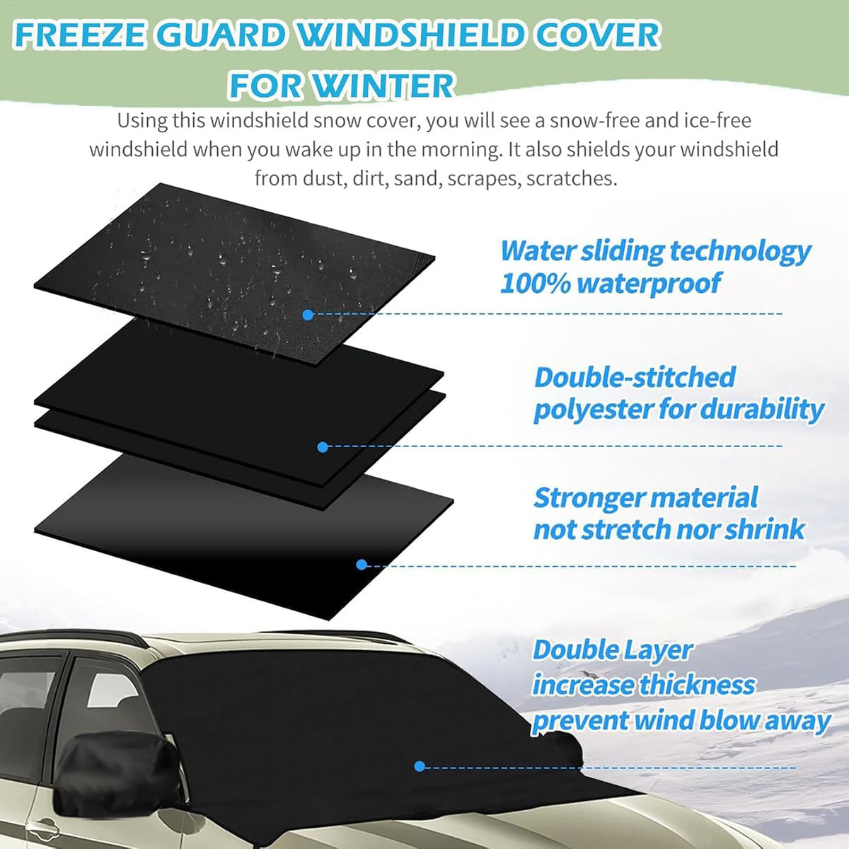 Windshield Cover for Ice and Snow for 2022-2026 Nissan Frontier