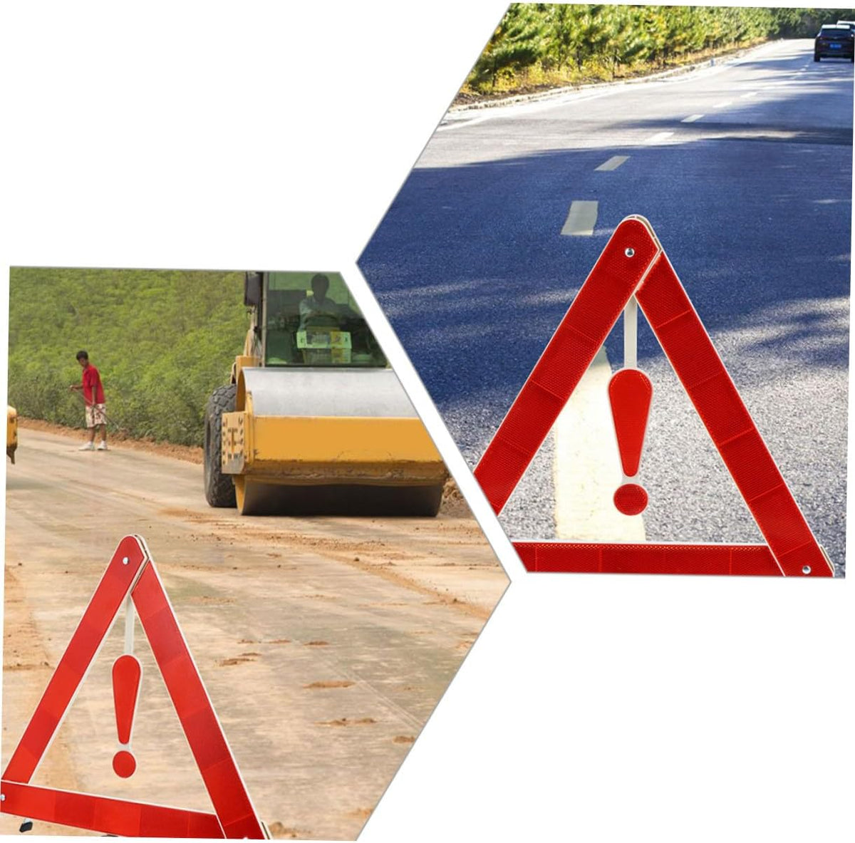 4pcs Auto Warning Triangle Kit Reflective Folding Safety Tripods for Roadside Use Portable and Warning Signs for Cars