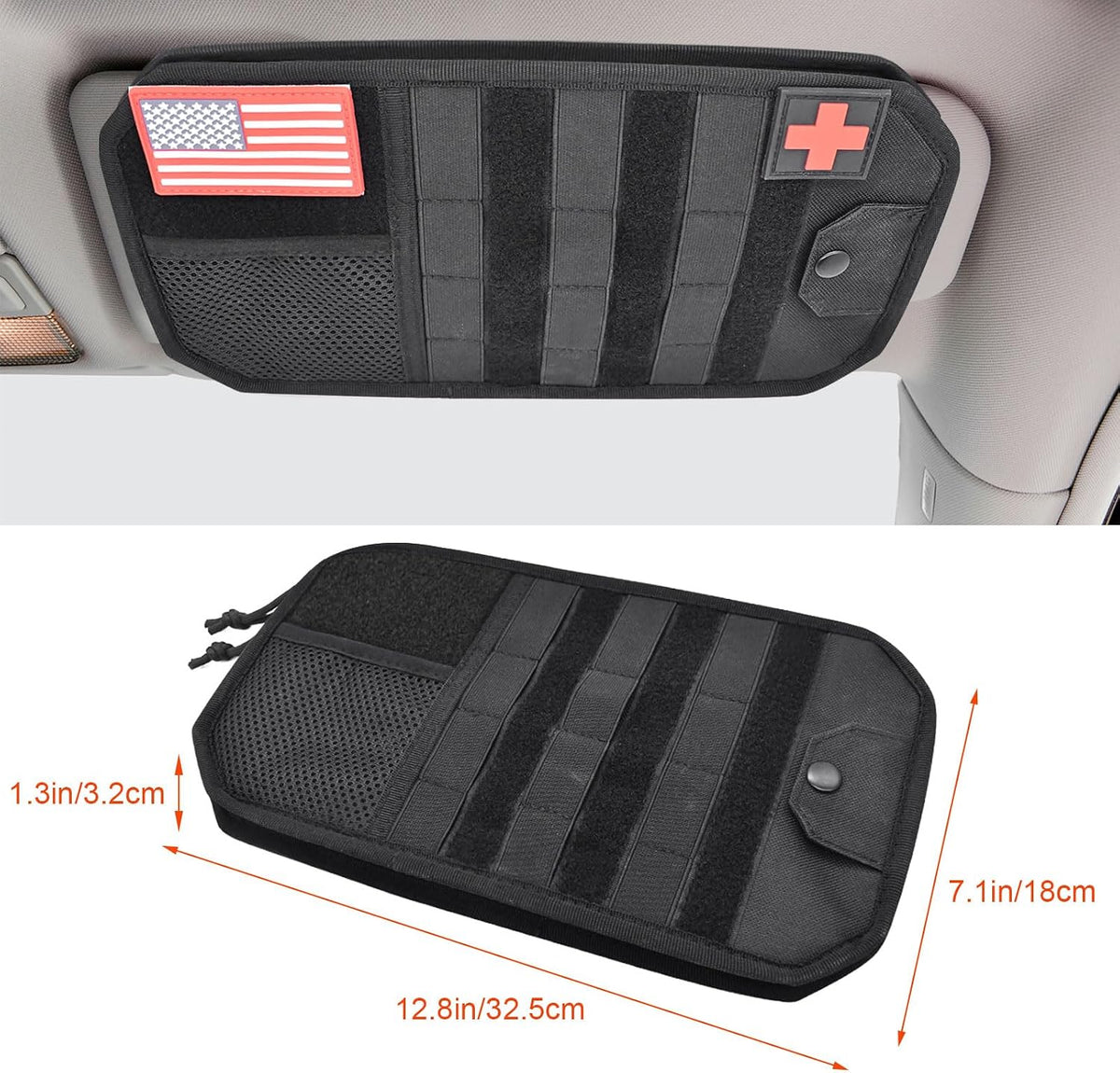 1000D Sun Visor Organizer Fits Most Car, SUVs, and Trucks