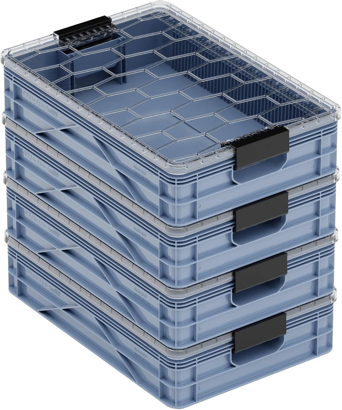 SIDIO Quarter Crate 4-Pack Stackable Storage Bins, SIDIO Variety