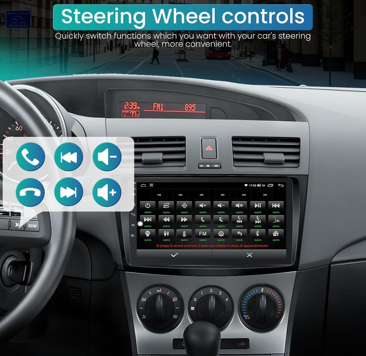 5GWiFi Upgrade 4+32G(8 Core)1280*800HD Car Stereo Radio for Mazda 3 2010-2013 with Wireless CarPlay & Android Auto 9in Android 13 GPS Navigation 48EQ Mirroring AirPlay Rear 1080P Camera Bluetooth/FM