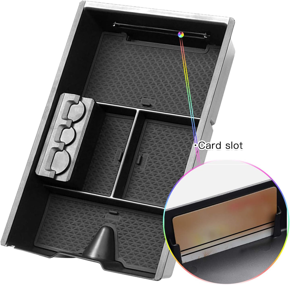 SKTU Center Console Organizer Customized for 2009-2020 Dodge Ram 1500 2500HD 3500HD Insert ABS Black Materials Tray Armrest Box Glove Secondary Storage Box with Coin and Glass Holder