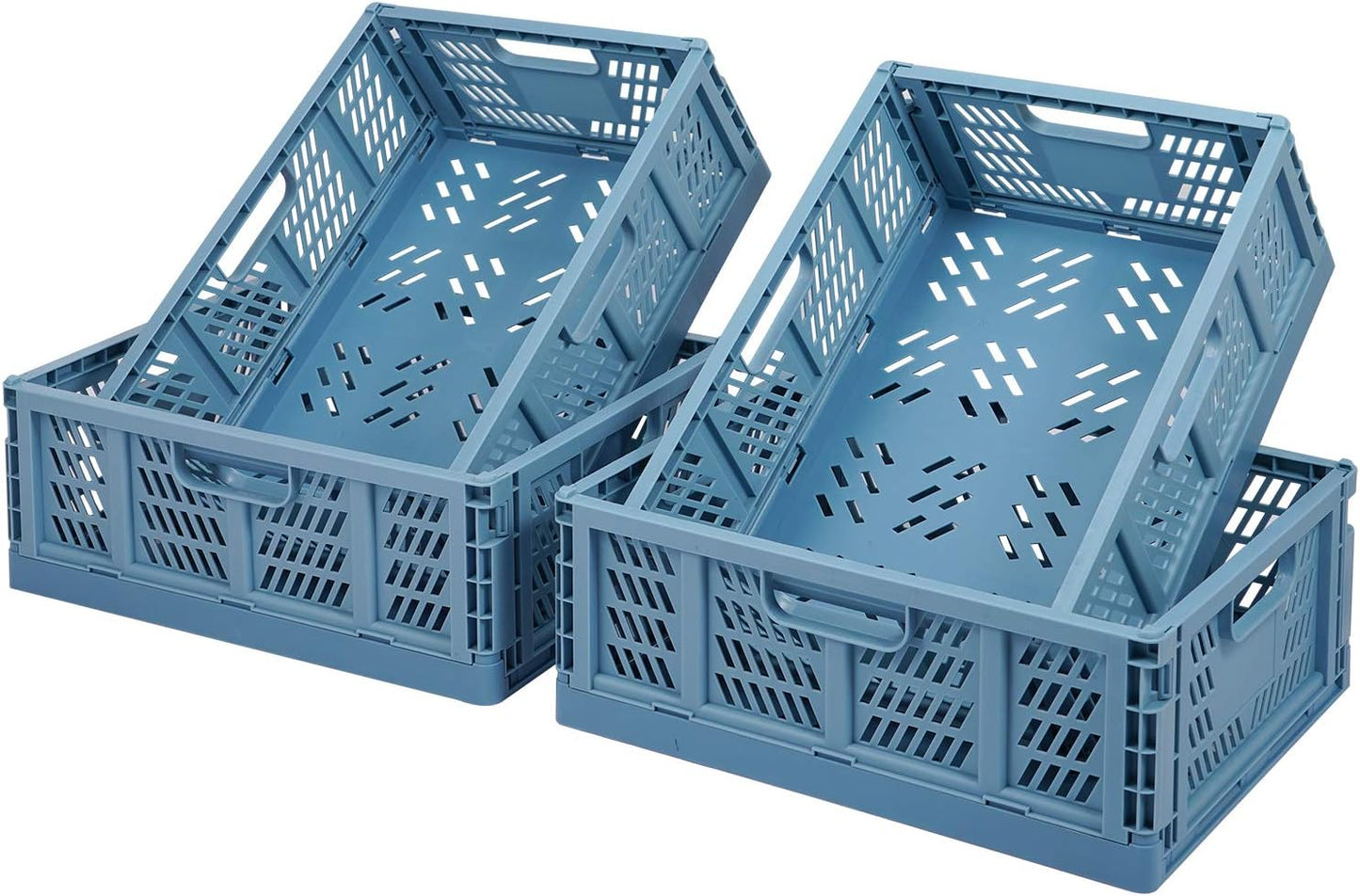 Phyllia 4 PC Baskets Plastic for Shelf Home Kitchen Storage Bin Organizer, Stackable Container Crate for Bedroom Bathroom Office Clothes Beauty(White, 13.3x10.2x5.1)
