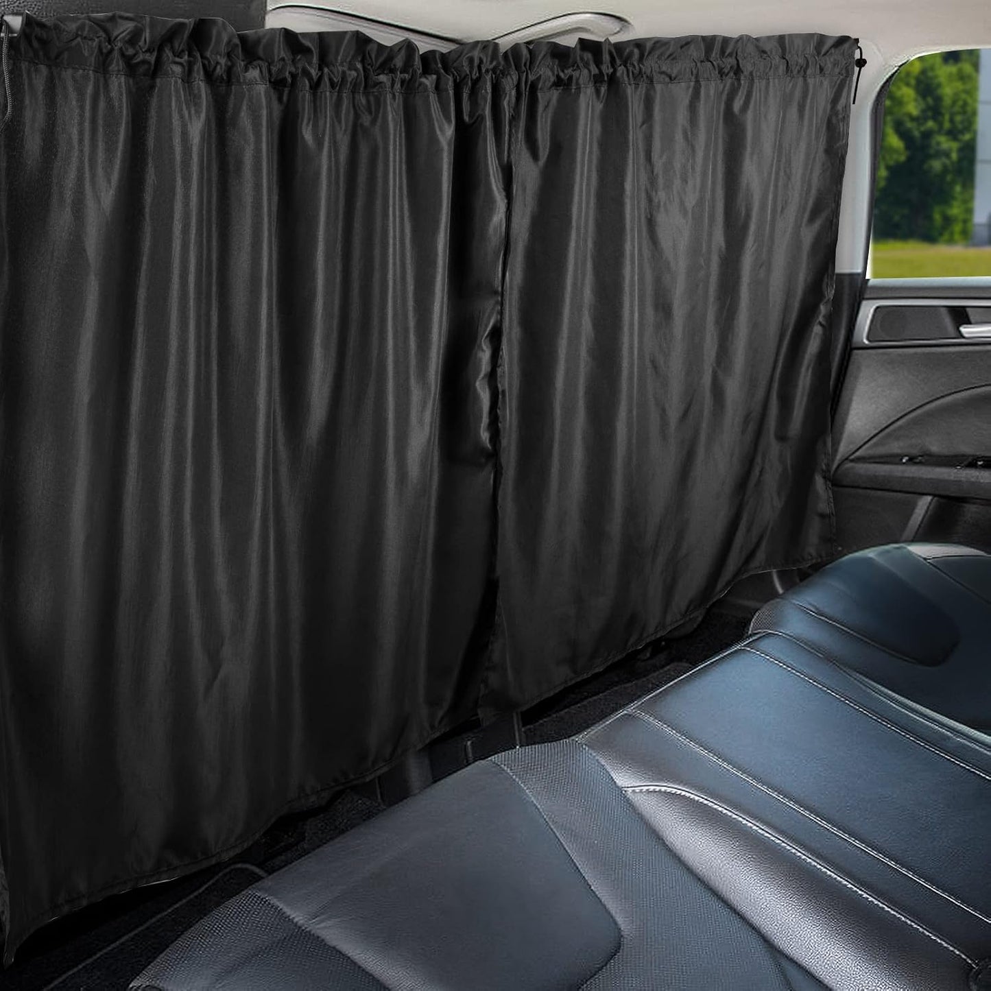PAMASE Set of 3 Car Window Shades - 95% Light Blocking Sunshades, 1 Privacy Divider Curtains & 2 Side Window Covers, Wide Sedan SUV Accessories for Kids Baby Travel Camping Nap Sleeping