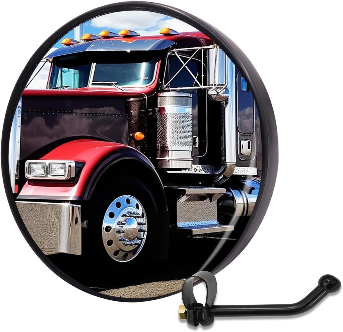 Round Convex Mirrors, Truck Rearview Driveway Mirror, Garage Park Blindspot Traffic Retail Stores, Warehouses Office with Adjustable Fixing Bracket 5.75inch (2)