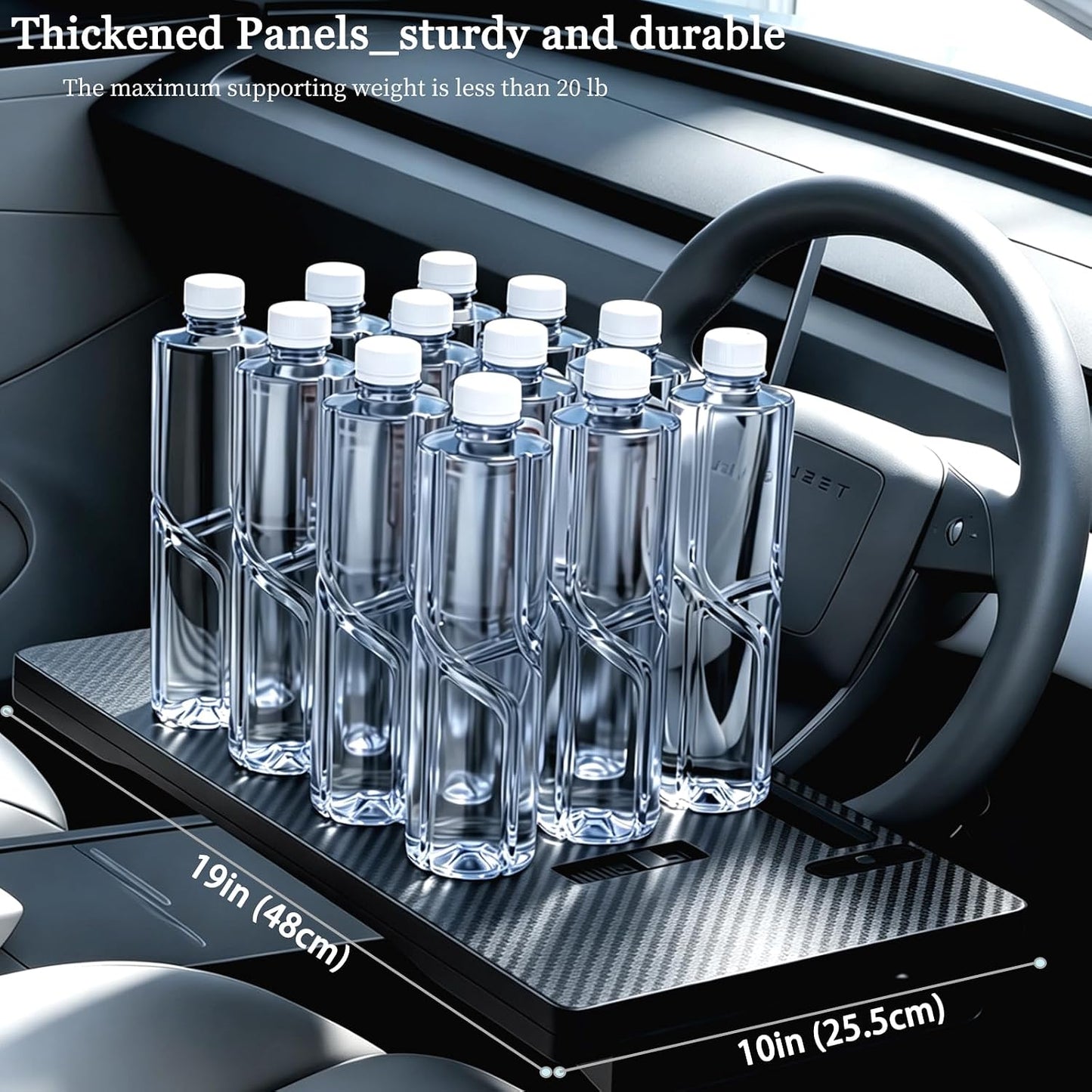 2-in-1 Car Steering Wheel Tray Desk & Car Seat Gap Filler Organizer, Upgraded Foldable Adjustable Car Table Compatible with Steering Wheel Cover| for Laptop, Eating Food, Writing (Portable)