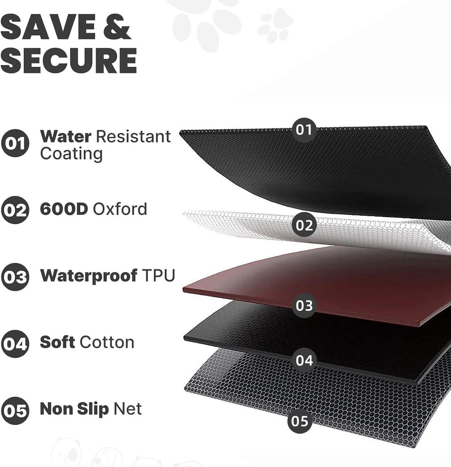 Dog Car Seat Cover for Back Seat Pet Cover for Dogs Waterproof Bench Seat Cover Protector Scratch Proof Nonslip Soft Dog Back Seat Cover for Cars Trucks SUV(48" L ×52" W