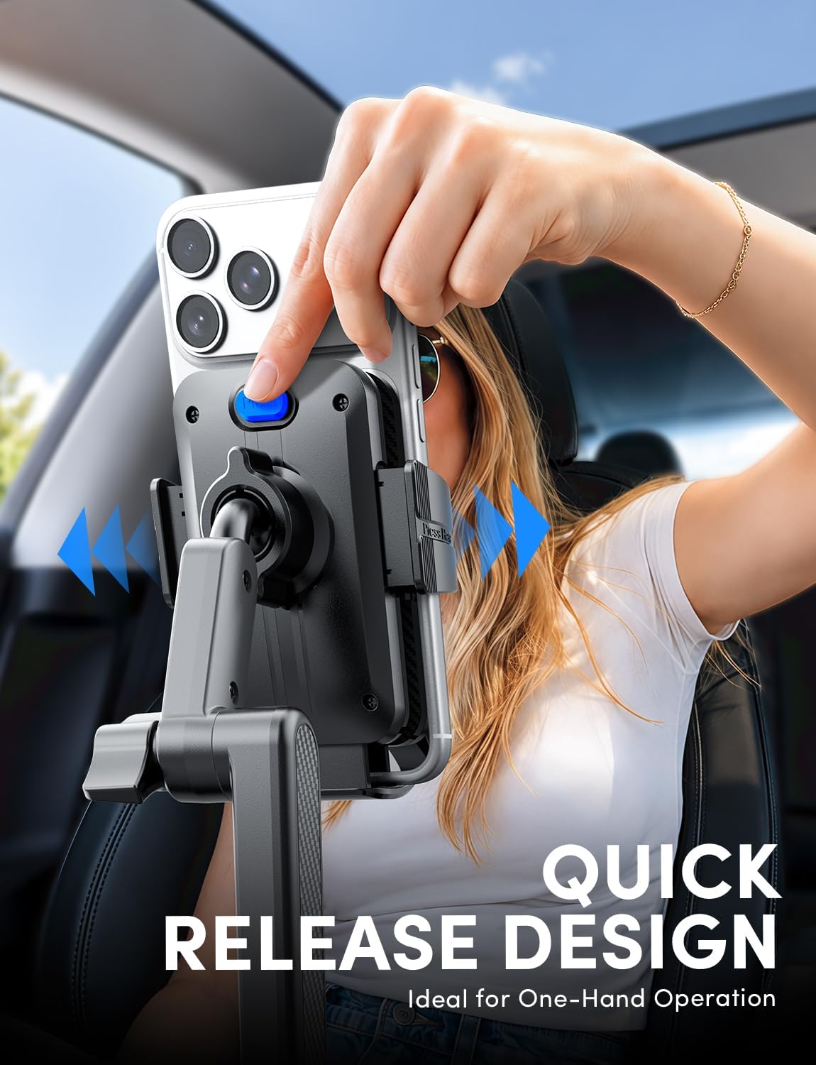 ELWEY Car Cup Holder Phone Holder, 15" Height Phone Mount Fit 2.6-4.8" Car Cupholder, 360° Swiveling Phone Holders for Your Car Fits iPhone 17 16 Pro Max & 4.7-7" Cell Phones