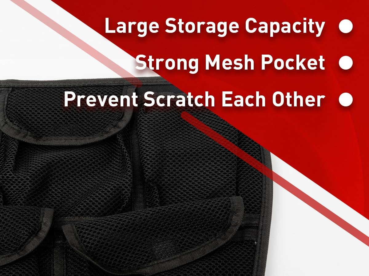 Front Trunk Lid Organizer Frunk Tool Bag for Can Am Spyder F3 F3-L F3-S F3-T 2015+ Models Accessories - Removable, 5 Mesh Pockets Storage Organizer(Black Style)