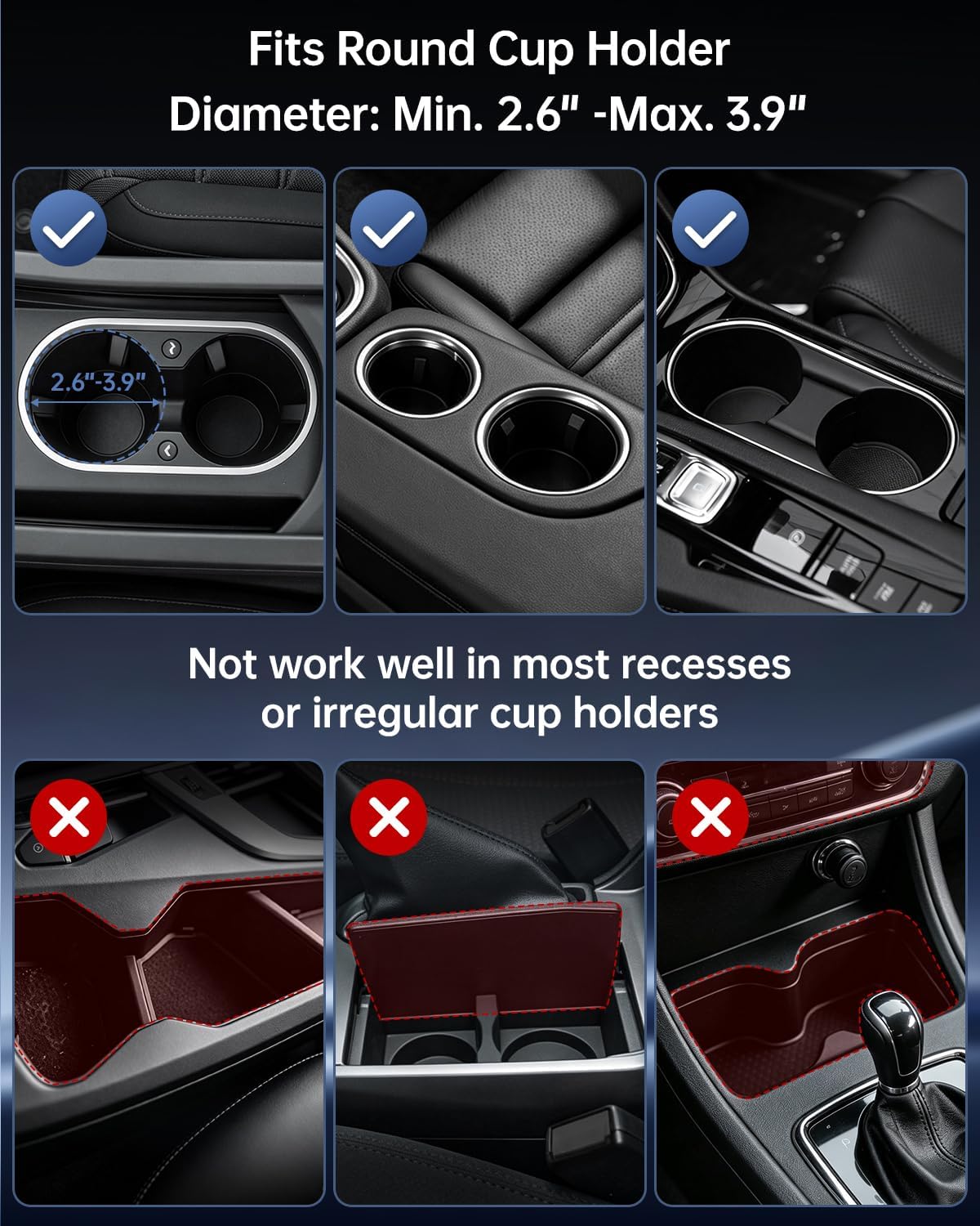 TYKOR Cup Holder Phone Holder for Your Car, 2 in 1 Cup Holder Phone Mount