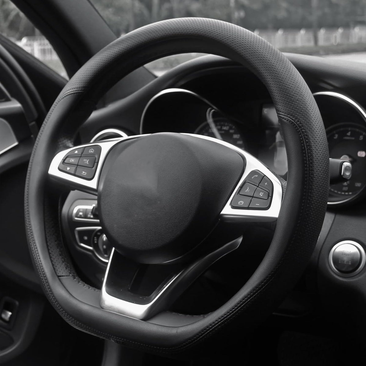 Steering Wheel Cover 14.5"-15", Heavy-Duty, Non-Folding Packaging
