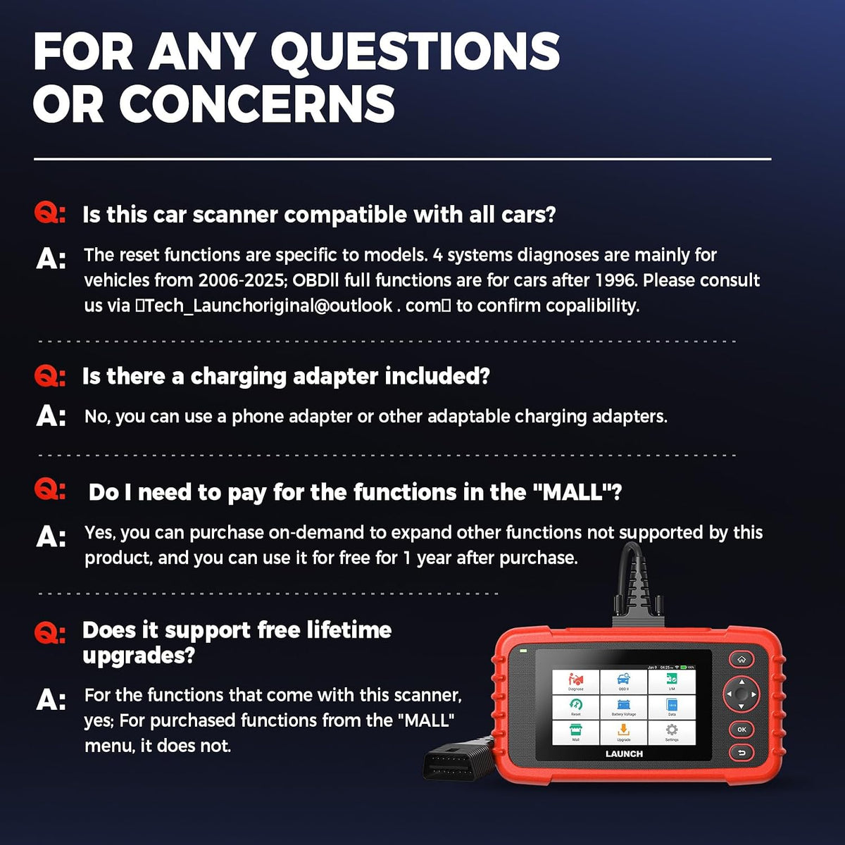 LAUNCH OBD2 Scanner CRP129X V3.0 Elite Scan Tool, 12 Resets Lifetime Update