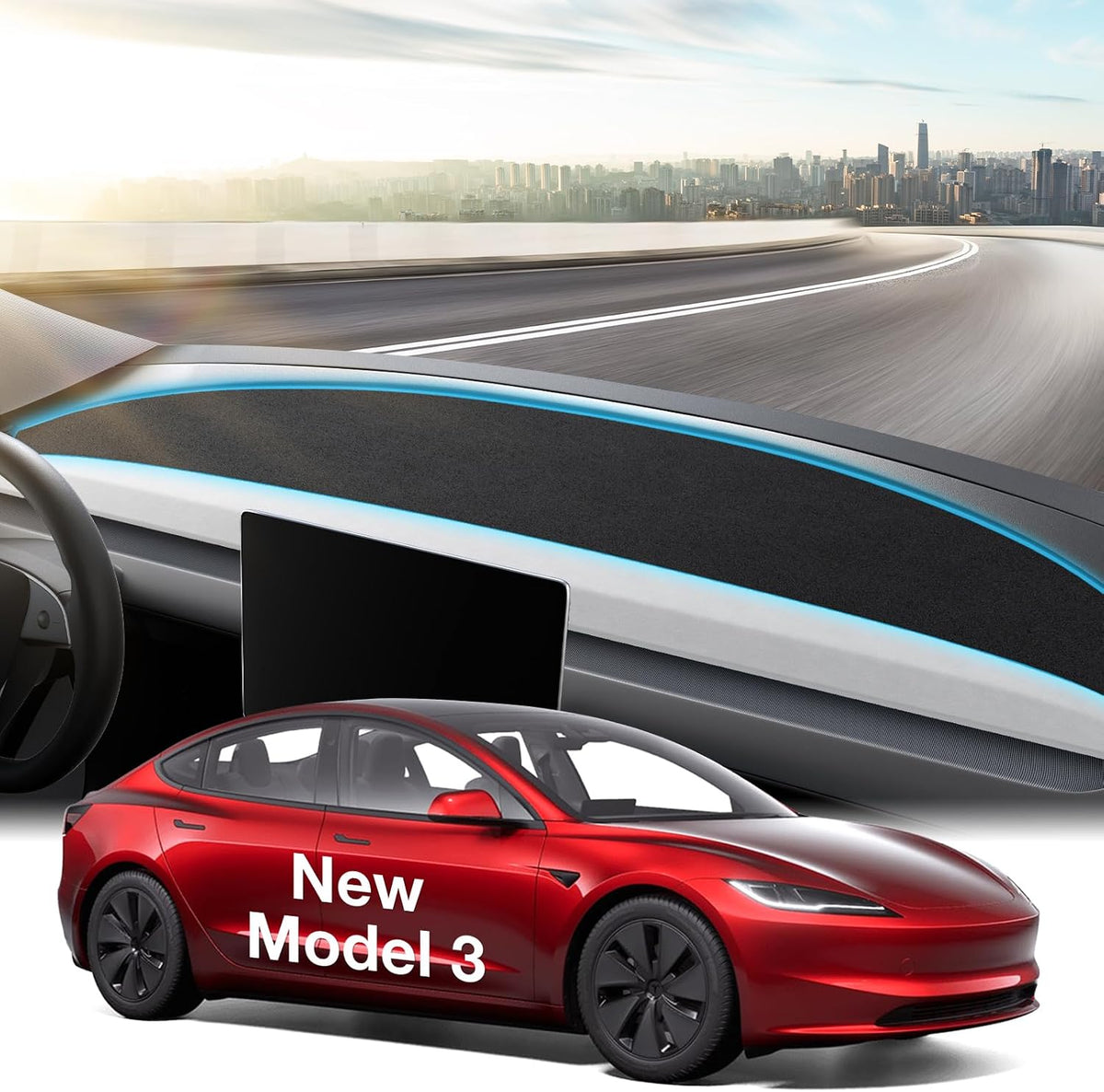 Wigoo Dashboard Cover for Tesla Model Y Juniper & Model Y L, Anti-Glare