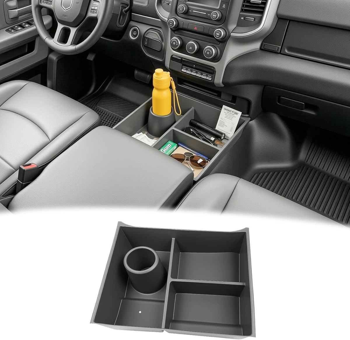 Bench Seat Floor Organizer Compatible 2015-2026 Ford F150&2017–2026 F250 F350 F450 Under Seat Storage Box Center Console Organizer Bin for F150 Accessories(F150 F250 Jump Seat)