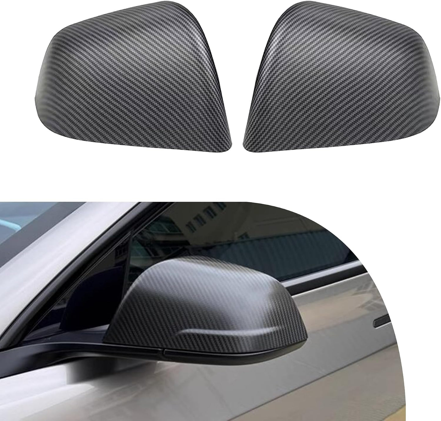 Rearview Mirror Guard Cover for 2020-2024 Tesla Model Y-YH | Side View Mirror Cover External Accessories Are Easy to Install (Matte Black, Y-Shaped)