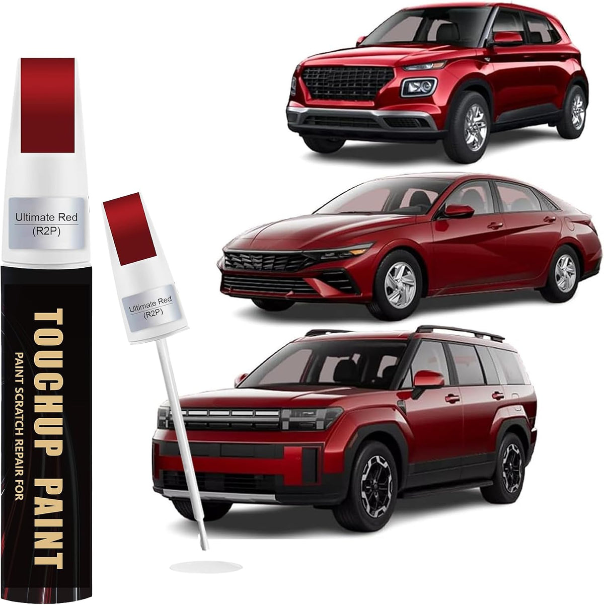 Steel Graphite(P7V) Car Paint Touch Up Pen Compatible with Hyundai, 2-In-1 Color Accurate Touch Up Car Scratch Repair Paint Exact Match Hyundai Series Automotive Scratch Remover for Nicks&Chips Repair