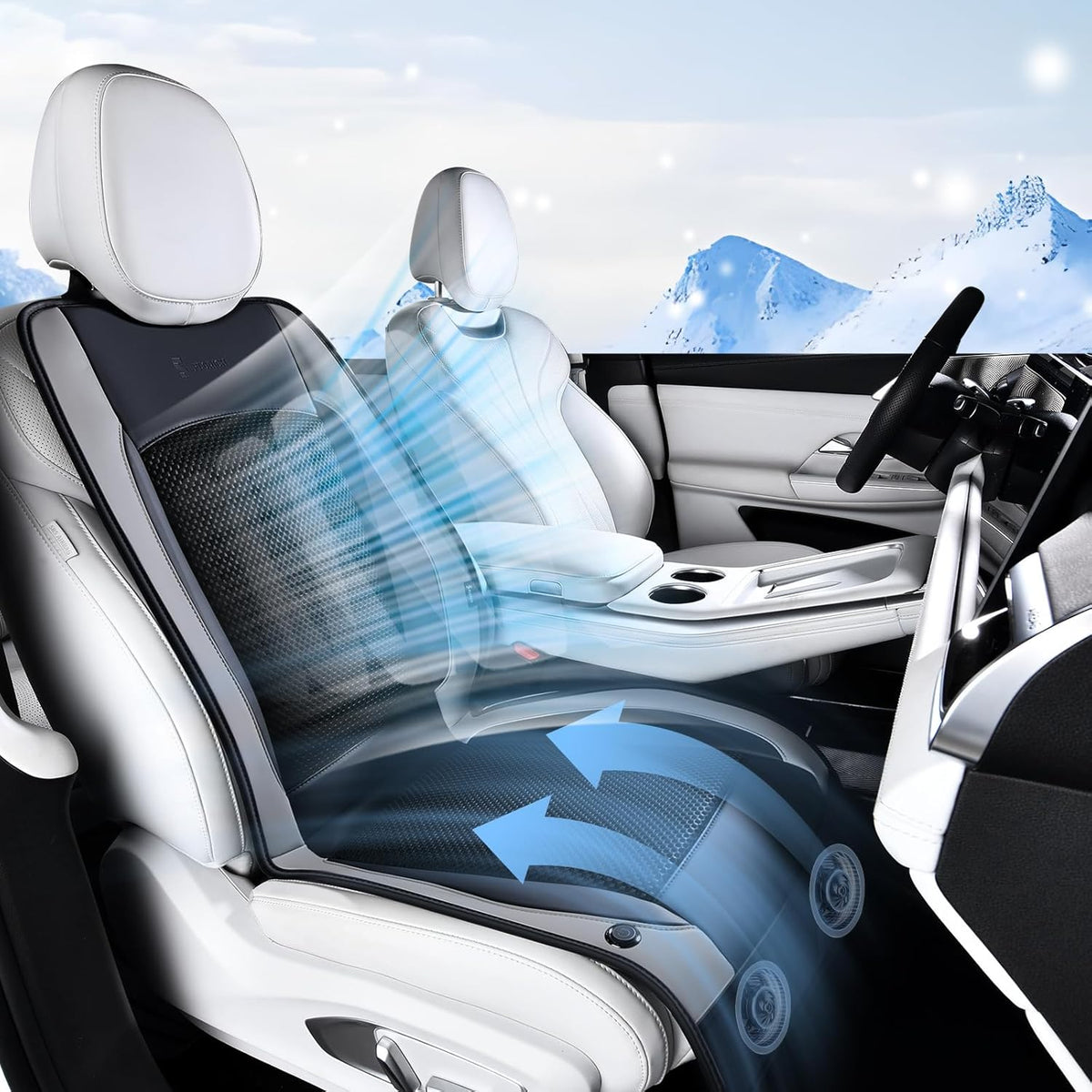 FLORICH Seat Covers, Front Leather Seat Covers, Car Seat Covers 2 PCS,Waterproof Seat Cover for Cars, Luxury Leatherette Gary Car Seat Cushion, Automotive Seat Covers for Sedan SUV Pick-up Truck