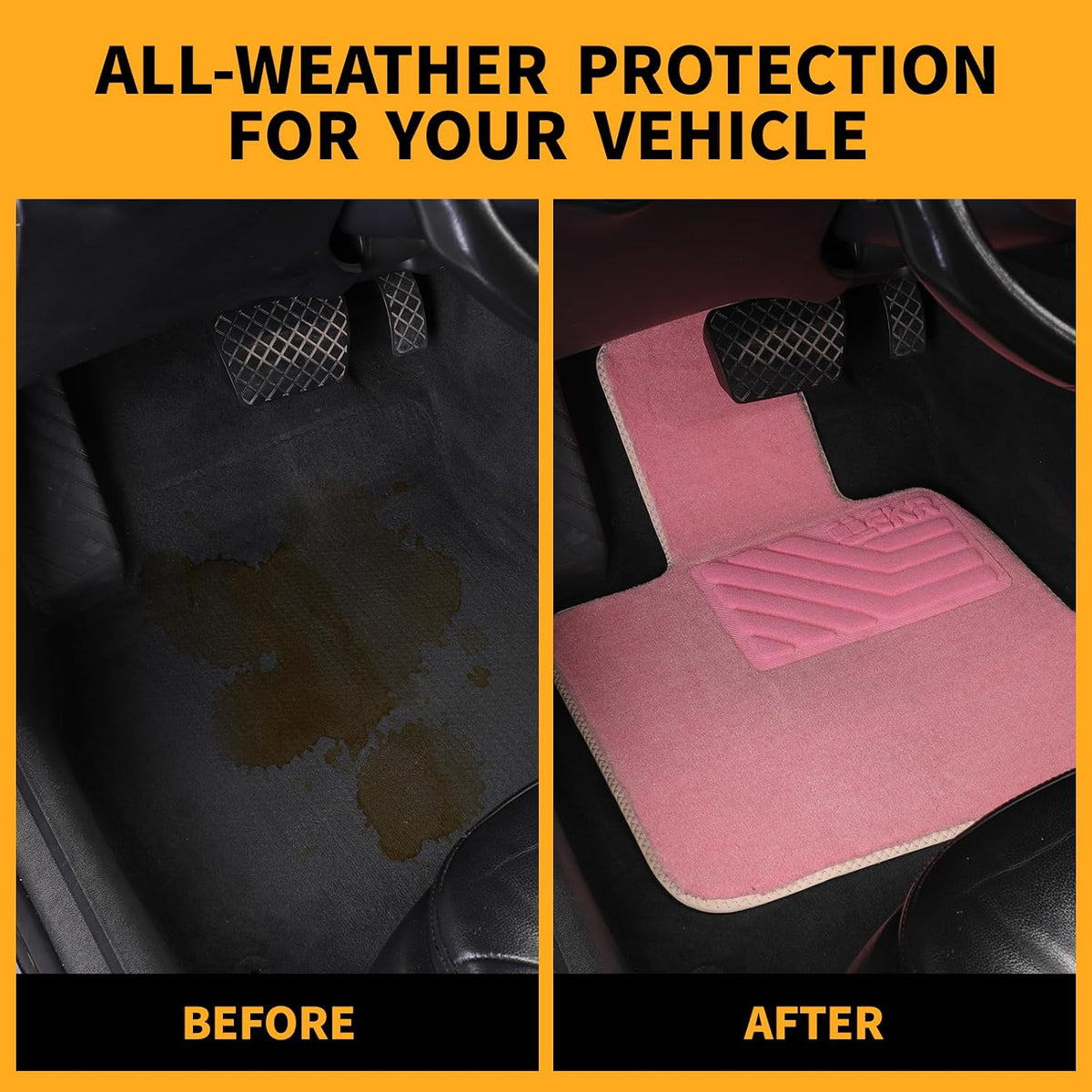 EKR All-Weather Universal Floor Mats,Thick Anti-Slip Car Carpet,4pcs
