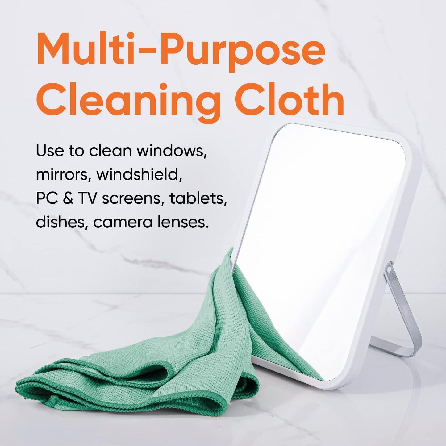 Superio Microfiber Window Cleaning Cloth, Mirror & Glass Miracle Cloth Lint & Streak Free, Washable, Large Eco-Friendly for Cars, Tv Screens, Glasses, Cleans with Plain Water (14x16), 8 Pack