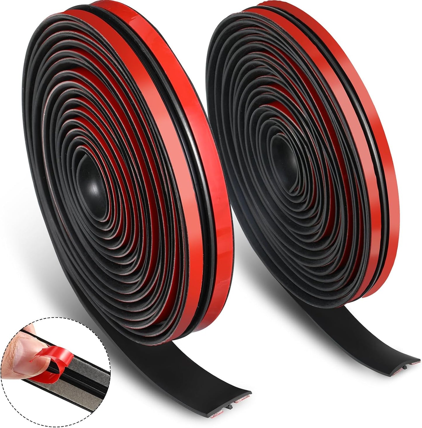 Frienda 56 Feet Car Windshield Rubber Seal Sunroof Cover Windshield Seal Strip T Shape Automotive Weather Stripping 14mm 19mm Cuttable Adhesive for Car Front Rear, Doors Windows