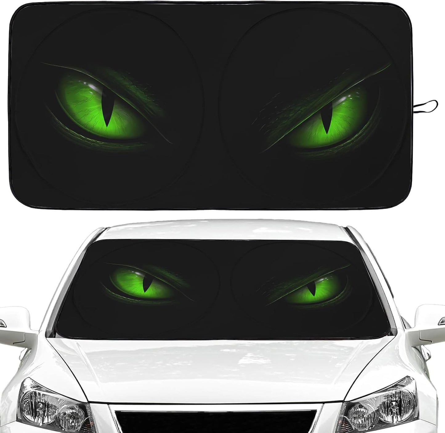 Red Eyes Car Windshield Sun Shade Foldable Sunshade Front Window Cover Sun Visor Protector Accessories (59x27.5 inches)