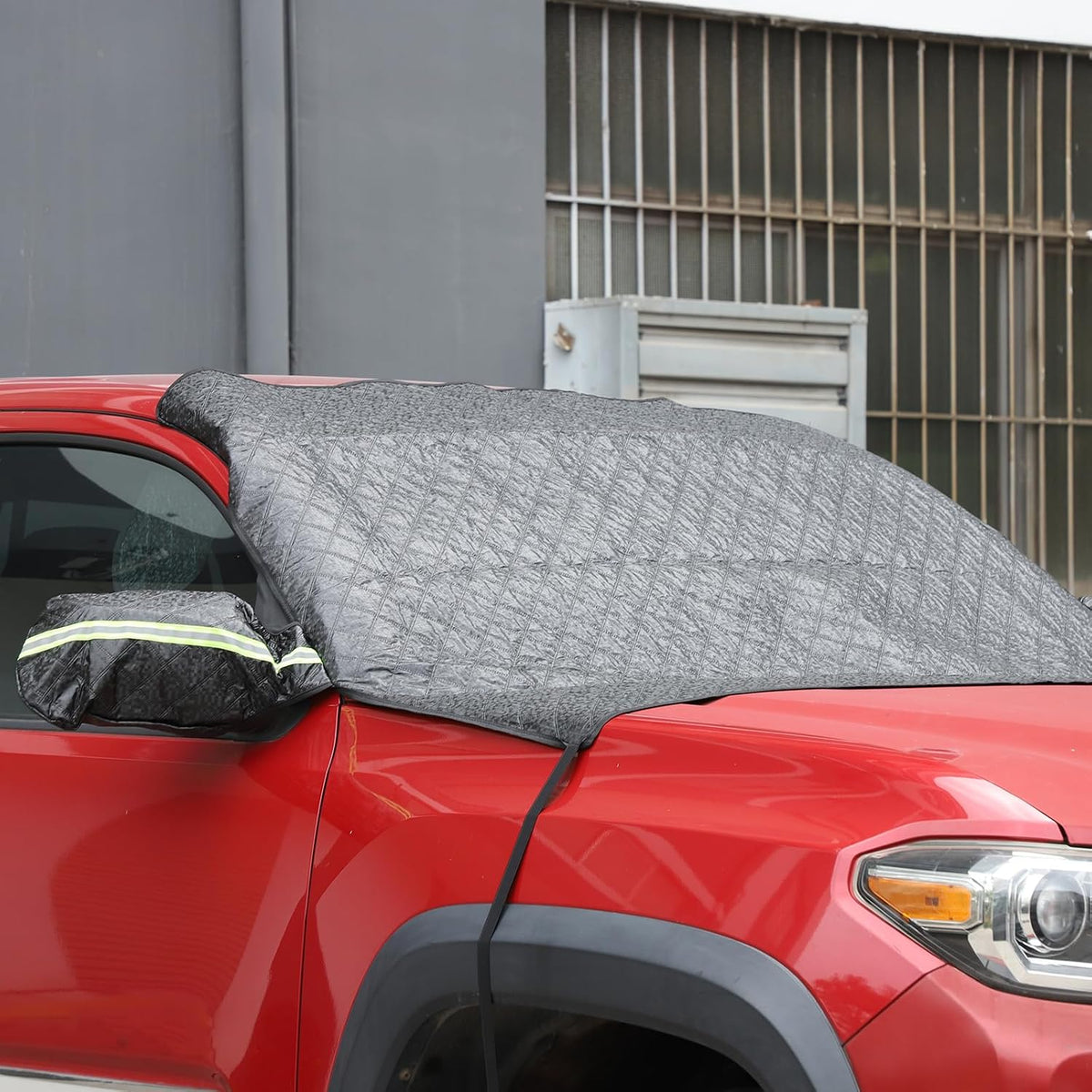Car Windshield Snow Cover for Toyota Tacoma 2016 2017 2018 2019 2020 2021 2022 2023 2024 2025, for Ice and Snow, UV & Frost Wiper Mirror Protector Windproof Sunshade Cover Accessories (Black)