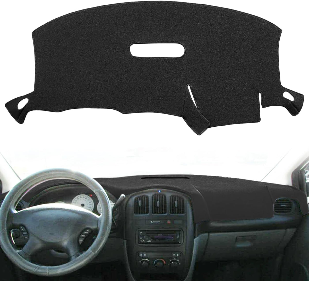 Yiz Dash Cover Mat for Dodge Caravan/Grand Caravan(Dark Gray) J128