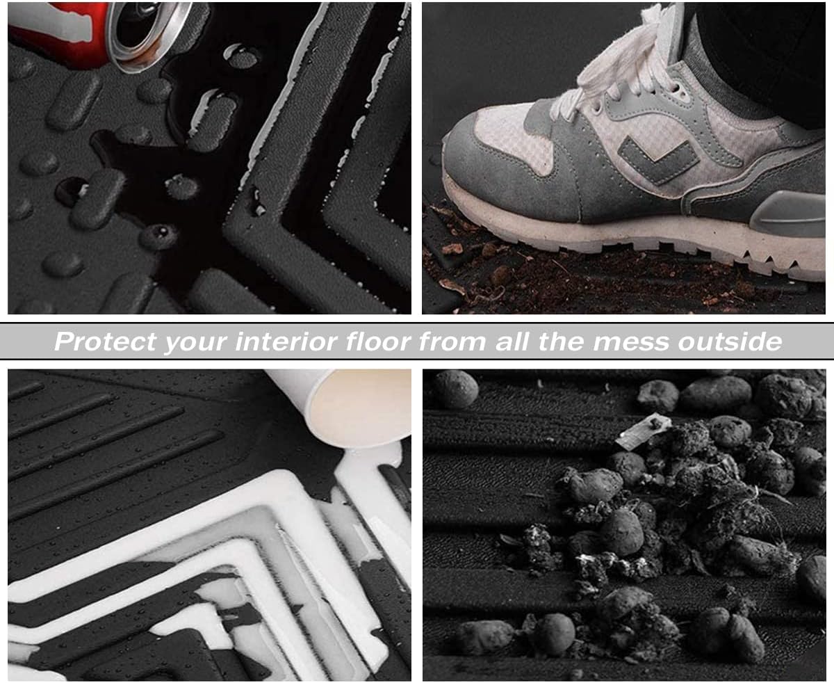 RAV4 Floor Mats Compatible with Toyota RAV-4 2007-2012,All Weather Protection Waterproof Durable Anti-Slip Odorless Custom-fit TPE Floor Liner Front and Rear Row Set