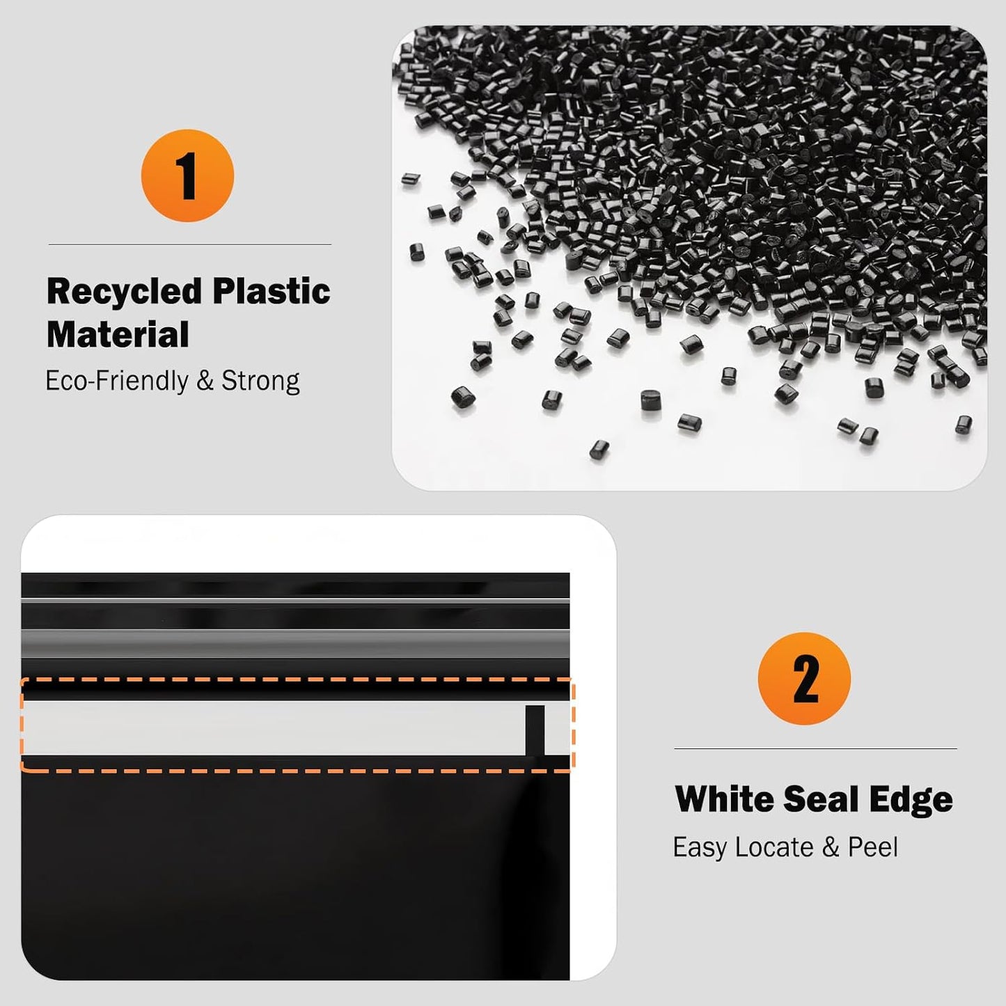 50 Count Recycled Disposable Car Trash Bags - 2.5 Gallon Heavy Duty Alternative to Bulky Car Trash Can & Car Garbage Can, Leakproof Smellproof Hanging & Stick-On Garbage Bag for Car, SUV, Truck