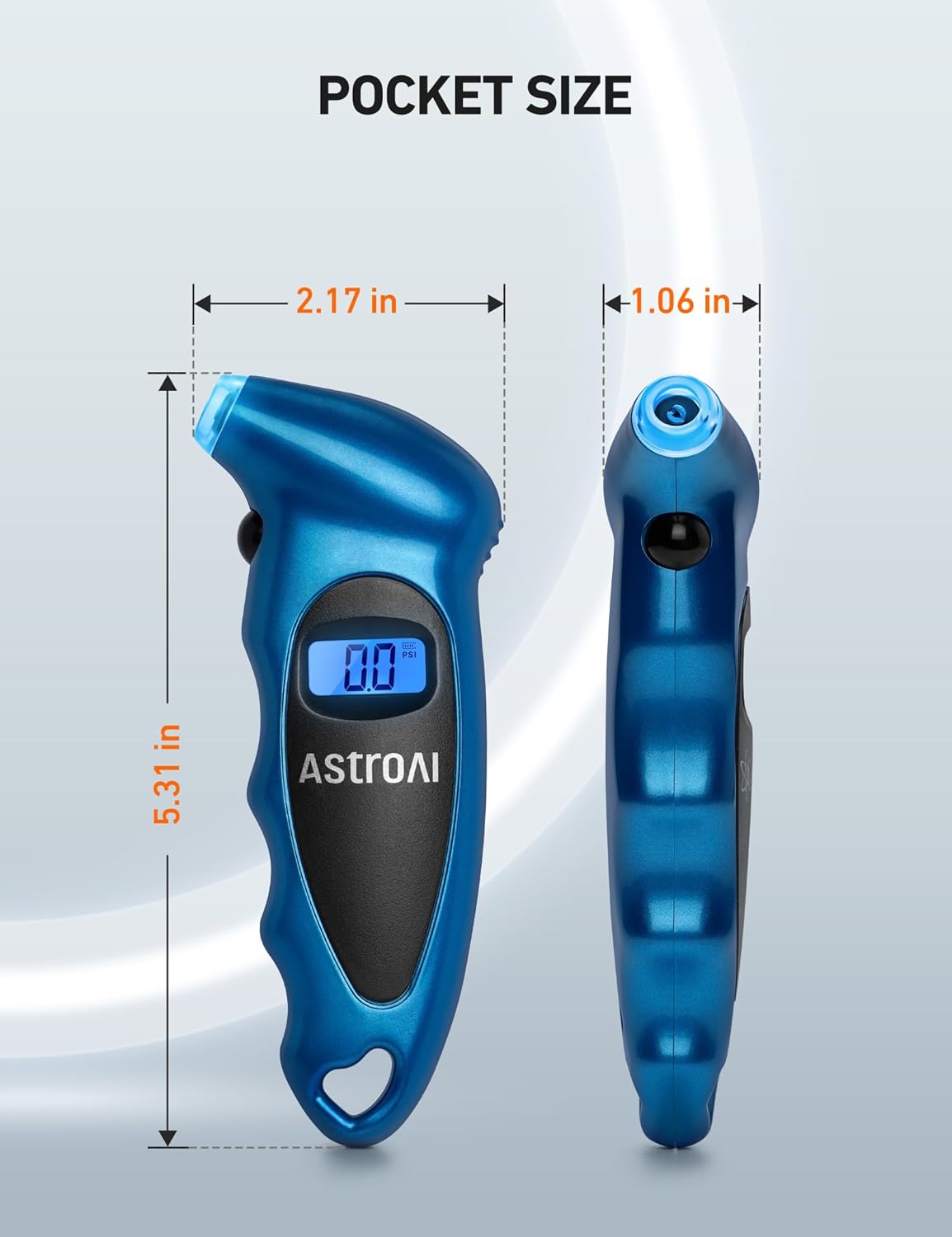 AstroAI Tire Pressure Gauge Digital 0-150PSI (Accurate in 0.1 Increments), 4 Units for Car Truck Bicycle with Backlight LCD and Presta Valve Adaptor