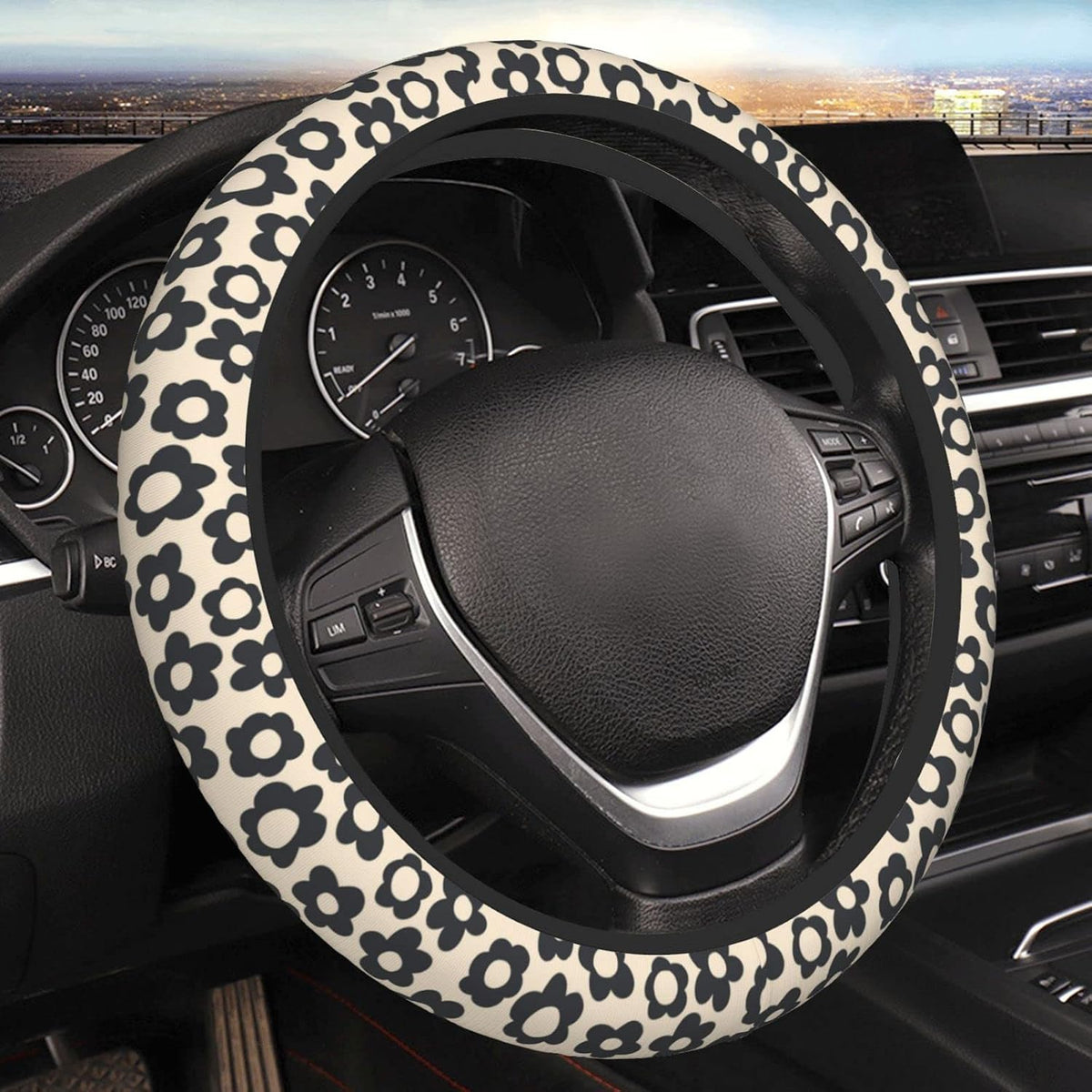 Ghost Pattern Steering Wheel Cover Universal 15 Inch Cute Car Accessories Protector for Women Men